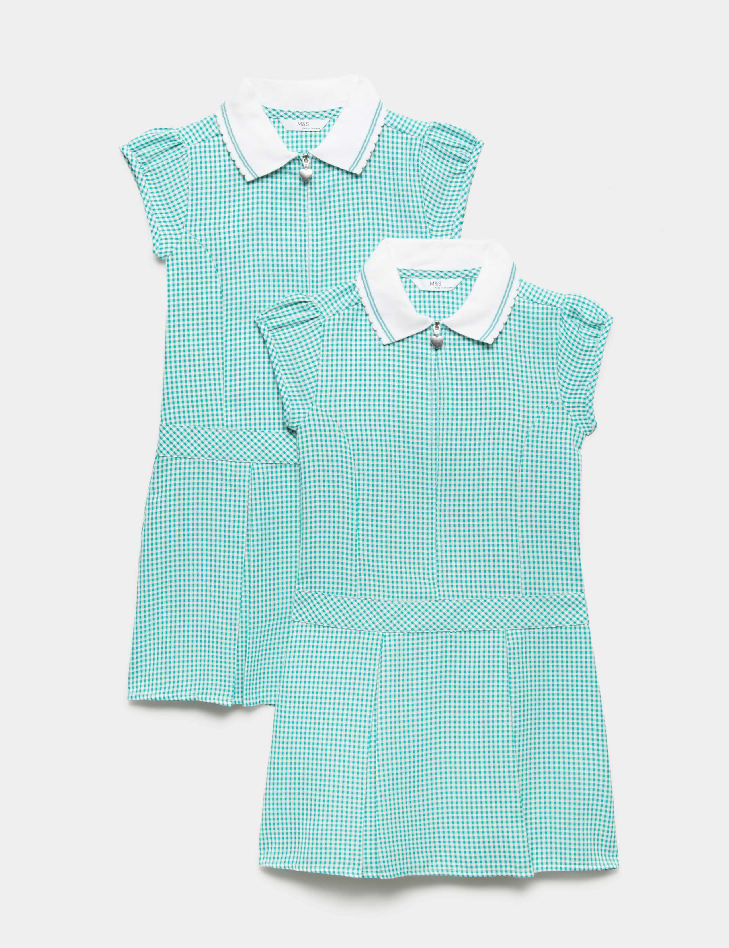 2 Pack Girls' Gingham School Dress (2-14 Yrs) 1 of 2