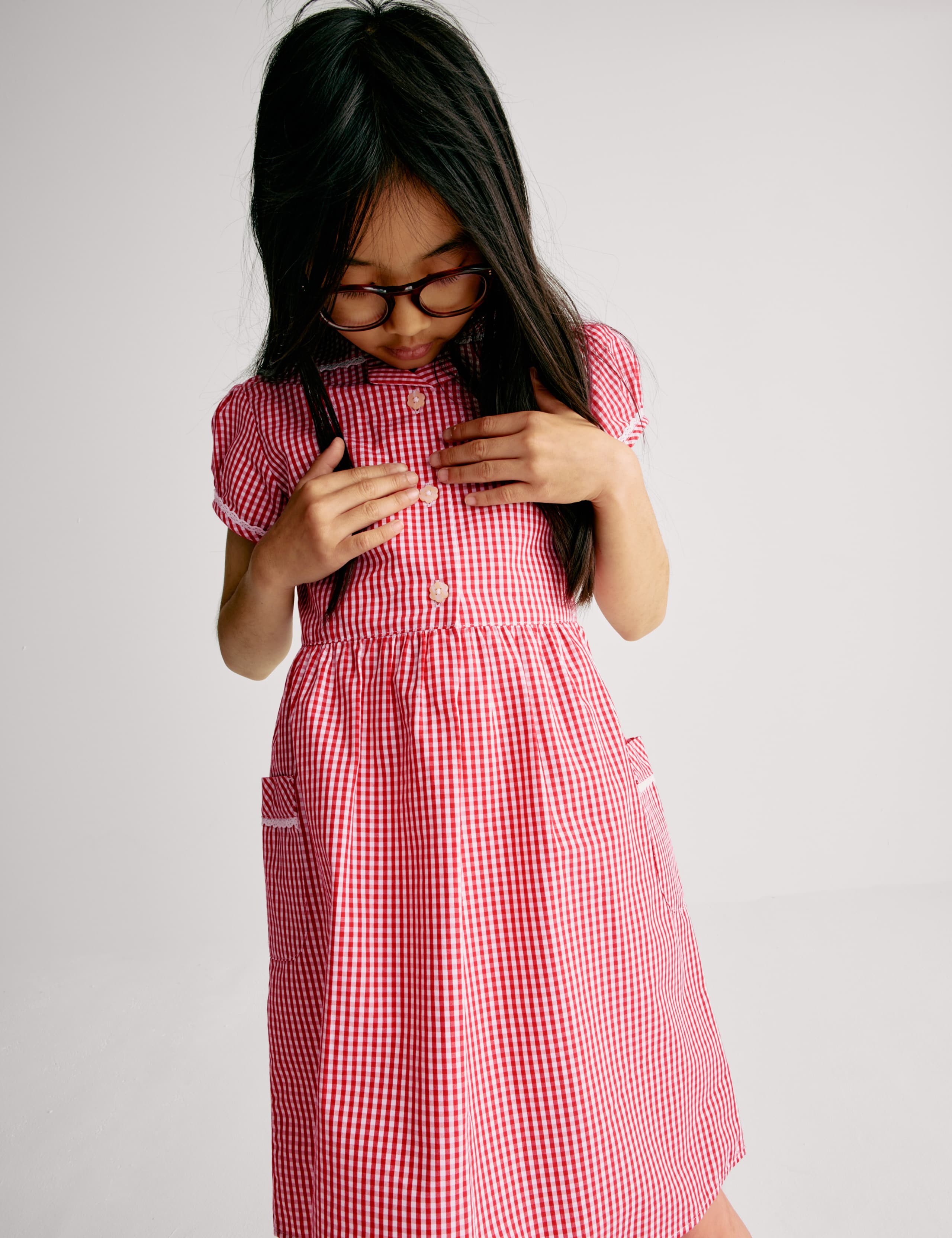 Pure Cotton Gingham School Dress (2-14 Yrs) 6 of 9