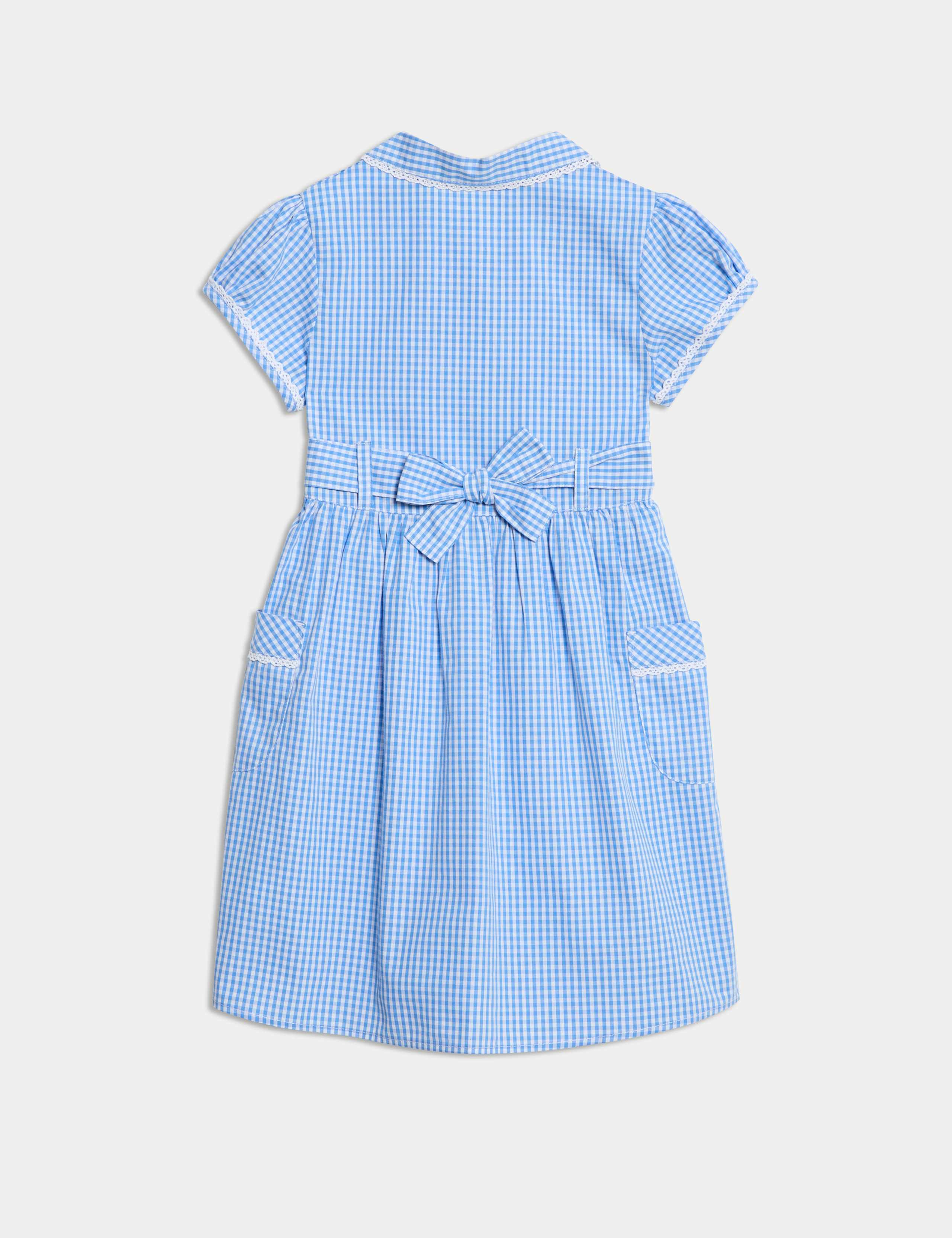 Pure Cotton Gingham School Dress (2-14 Yrs) 2 of 2