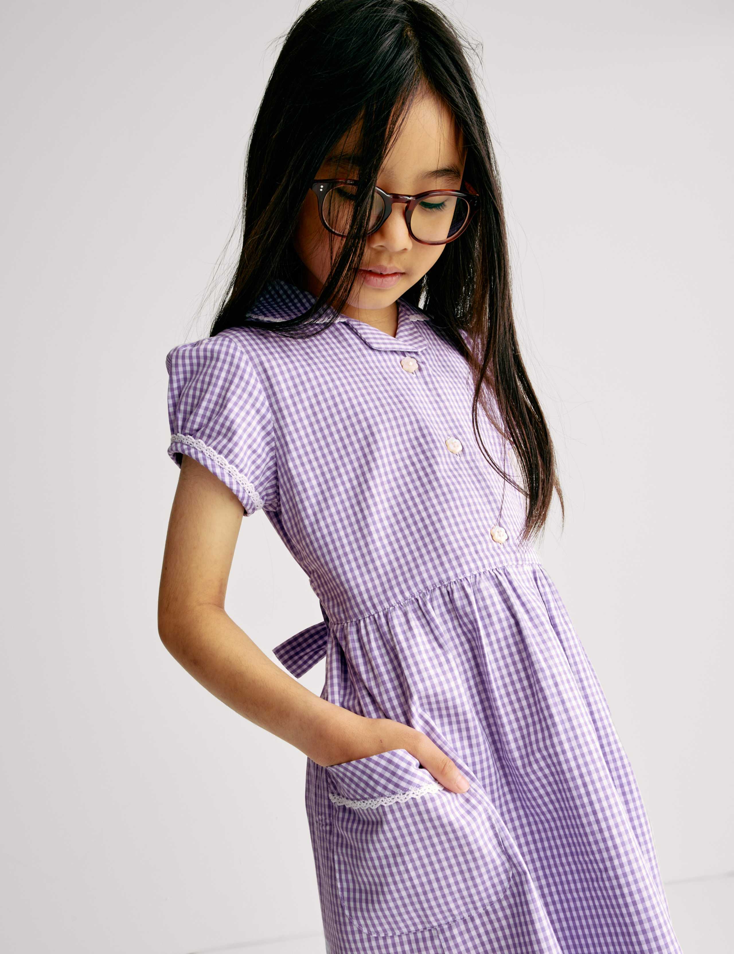 Pure Cotton Gingham School Dress (2-14 Yrs) 4 of 9