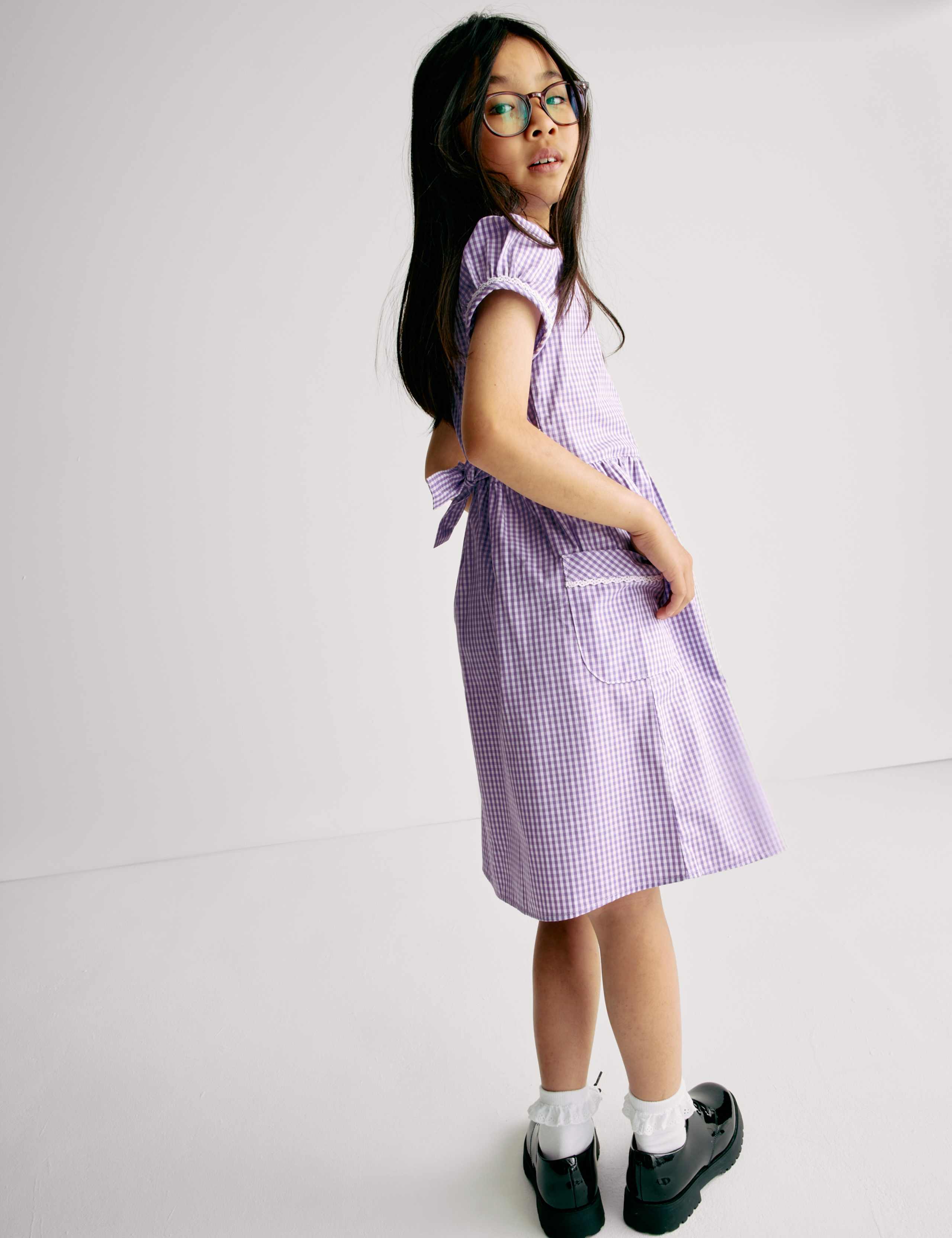 Pure Cotton Gingham School Dress (2-14 Yrs) 7 of 9