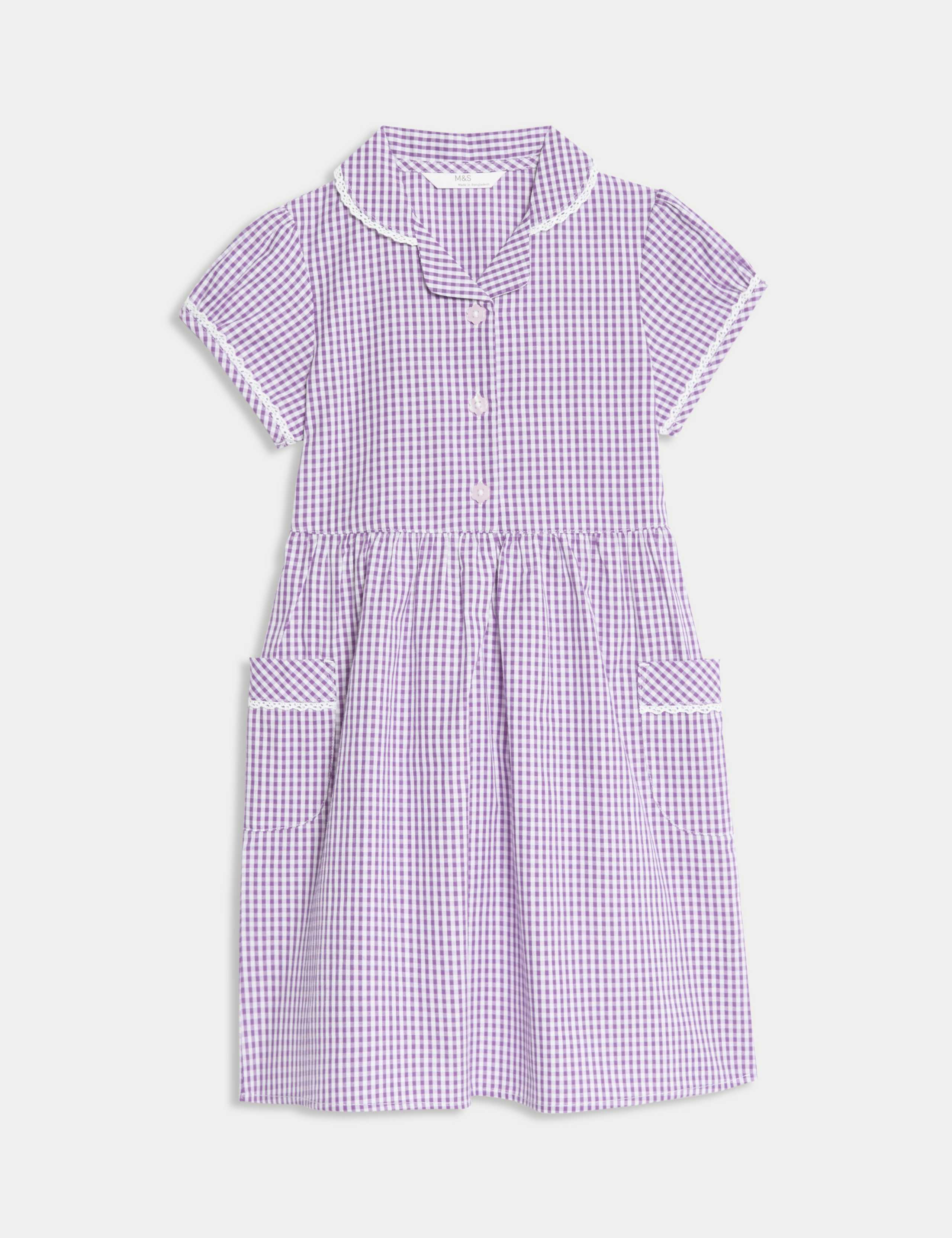 Pure Cotton Gingham School Dress (2-14 Yrs) 2 of 9