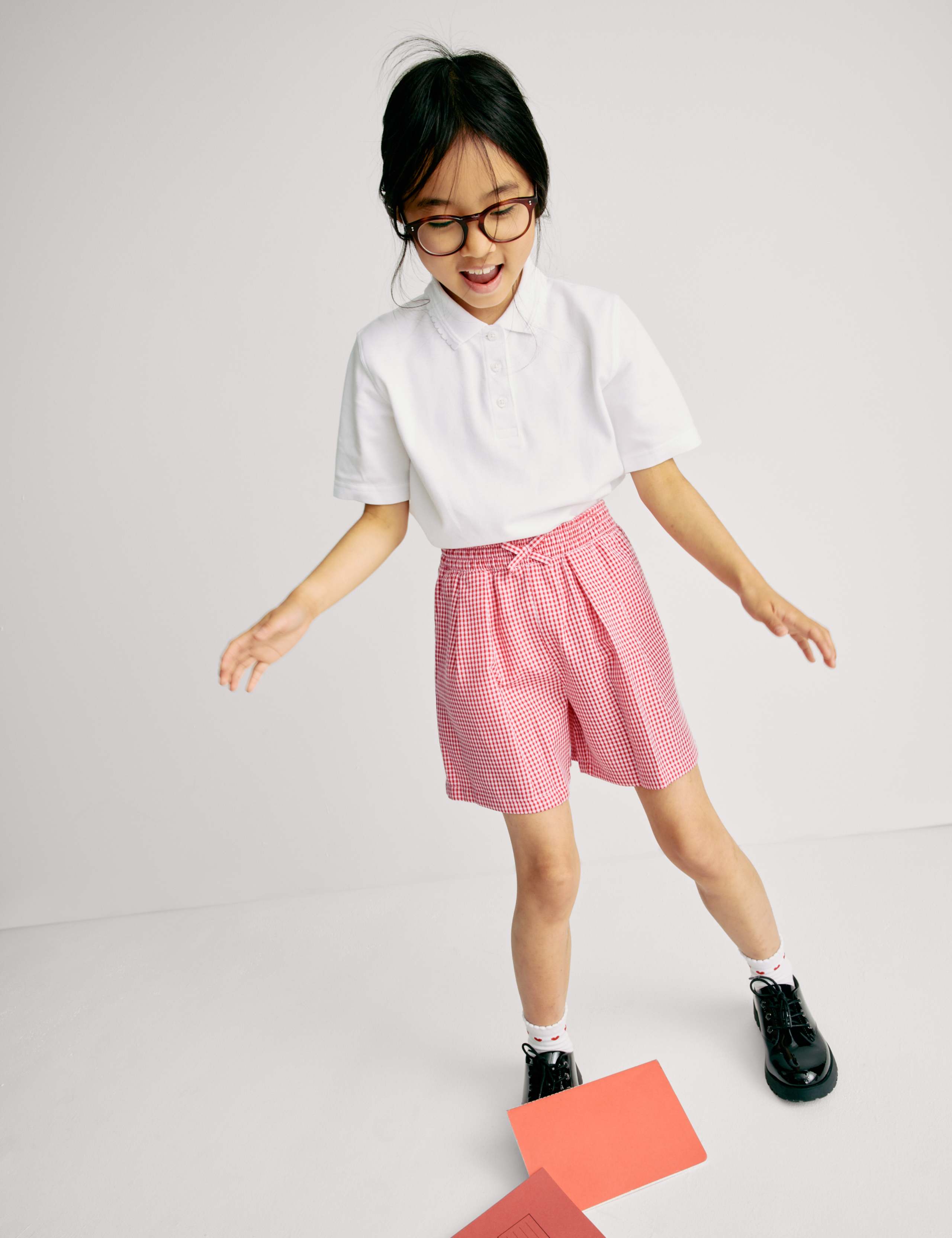 Girls' Gingham School Shorts (3-14 Yrs) 5 of 6