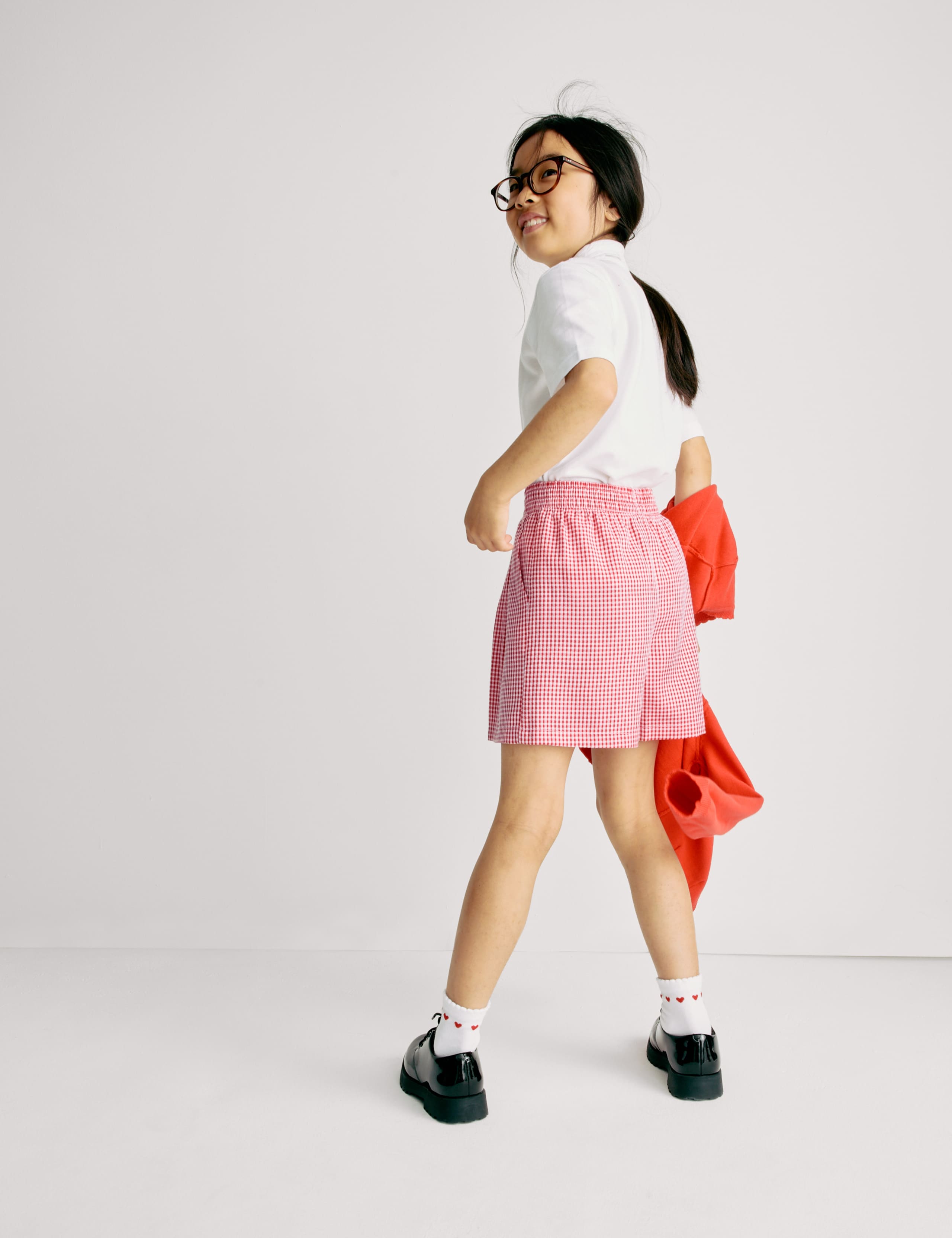 Girls' Gingham School Shorts (3-14 Yrs) 6 of 6
