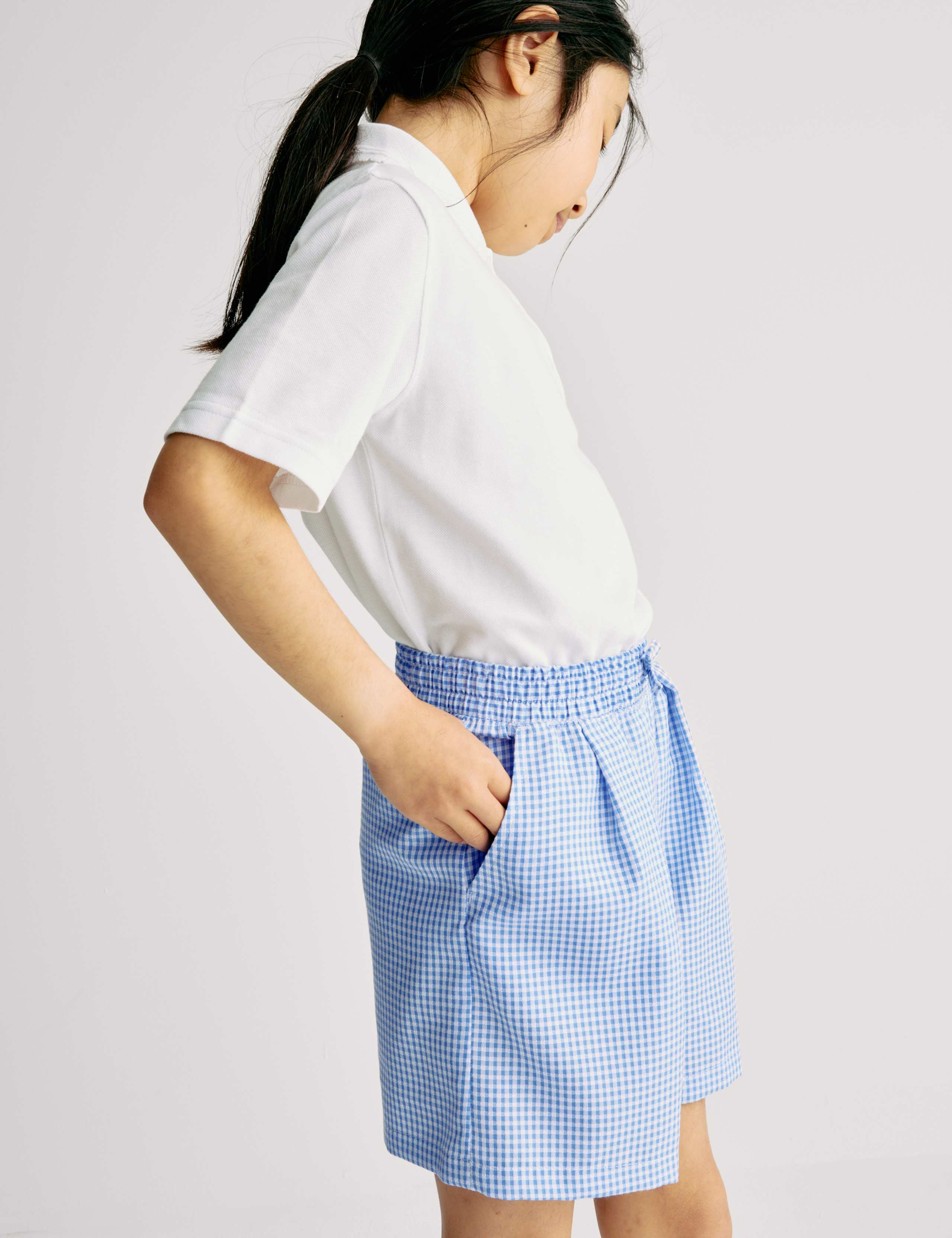 Girls' Gingham School Shorts (3-14 Yrs) 5 of 6