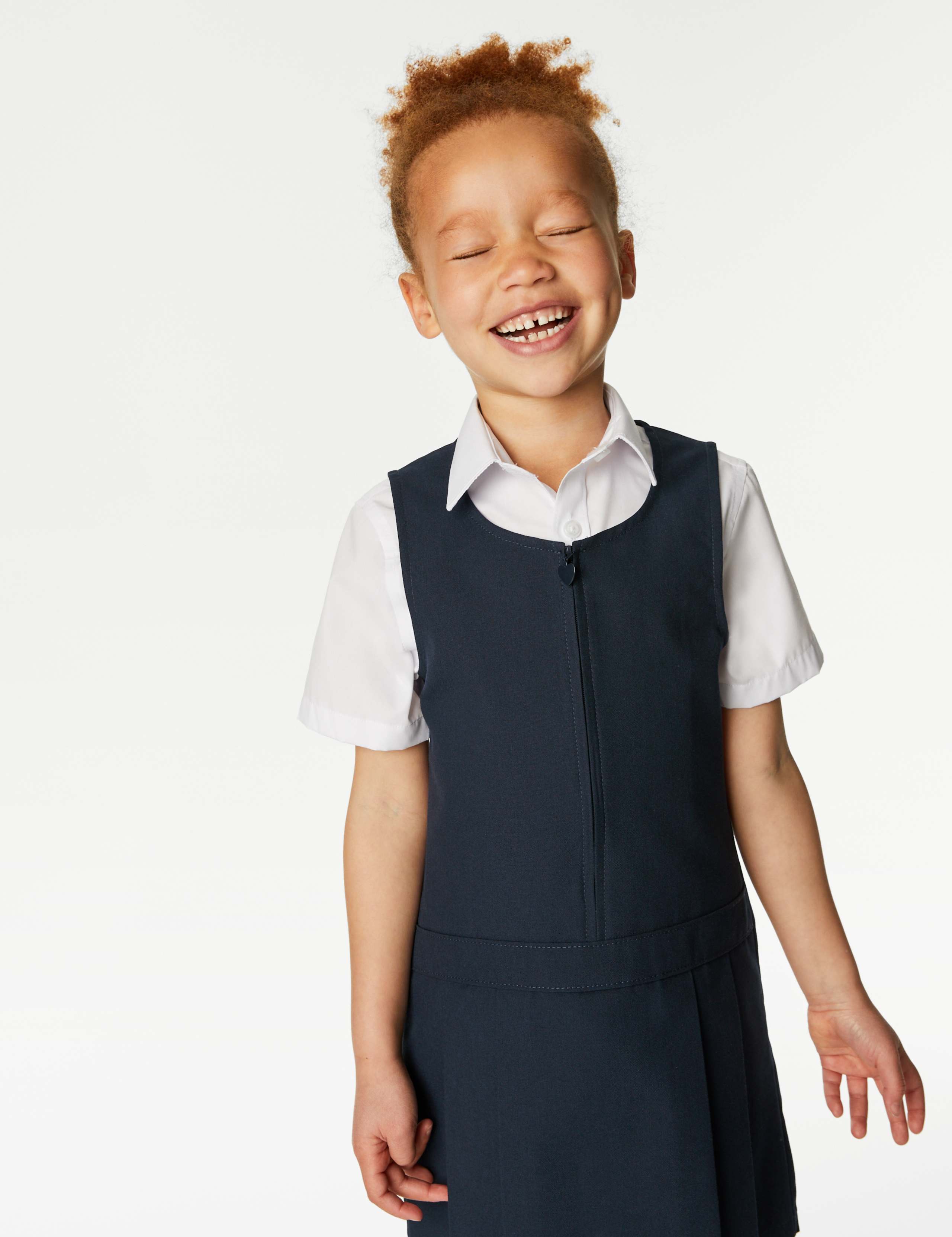 2pk Girls’ Pleated School Pinafores (2-12 Yrs) 1 of 4