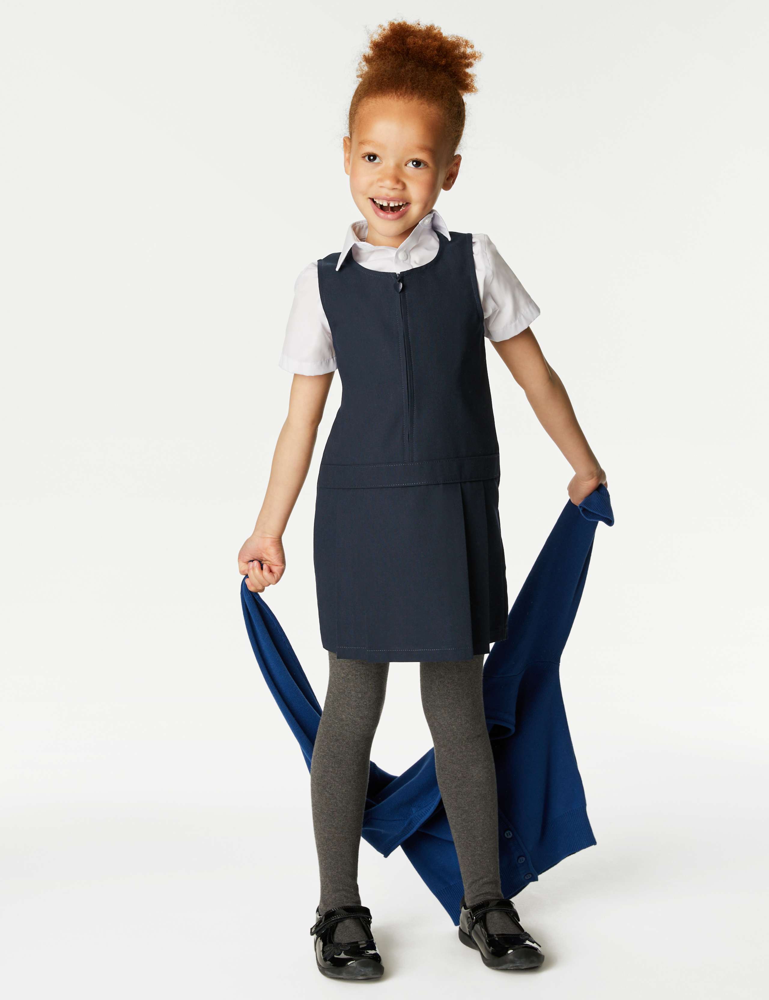 2pk Girls’ Pleated School Pinafores (2-12 Yrs) 3 of 4