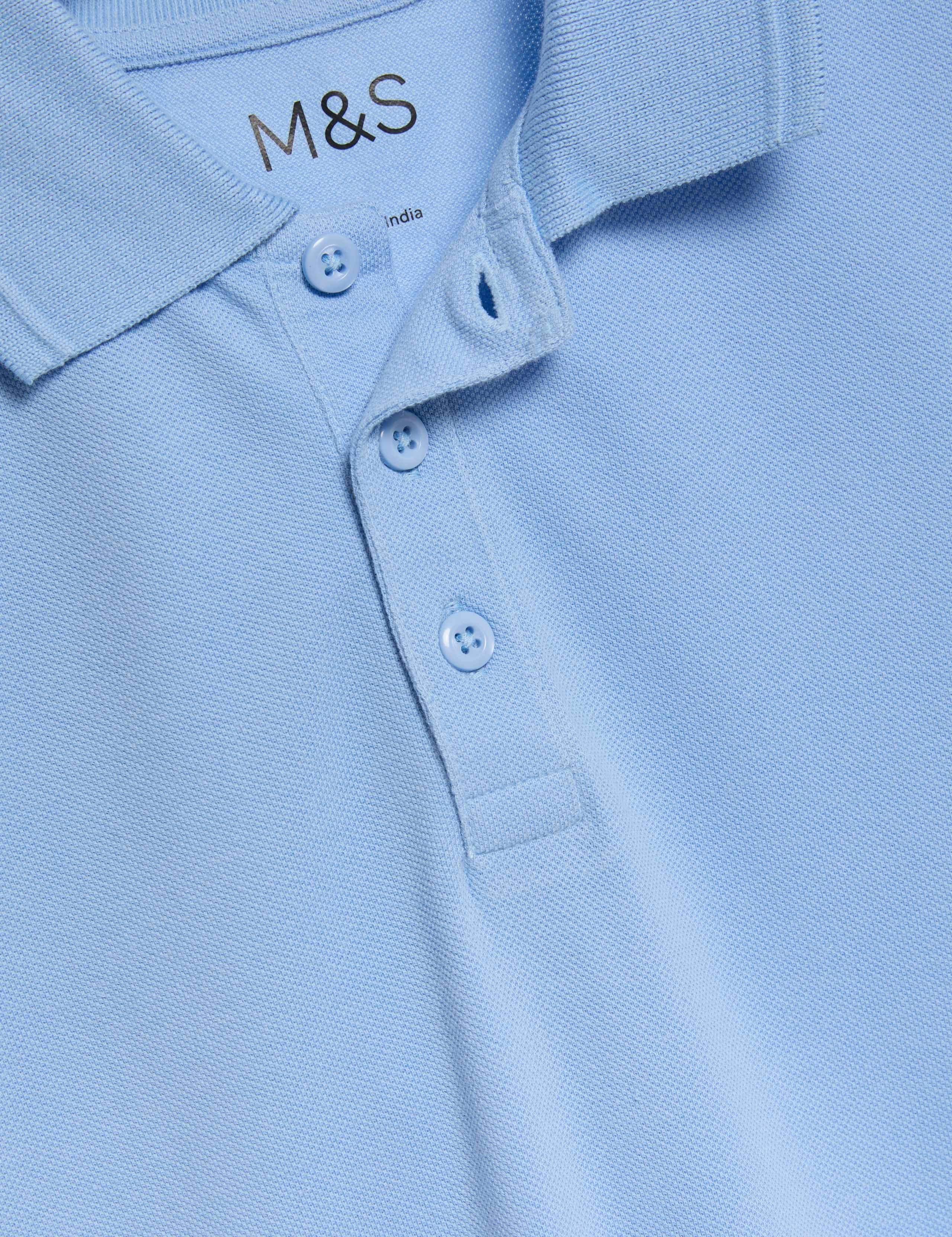 2pk Unisex Pure Cotton School Polo Shirts (2-18 Yrs) 2 of 2
