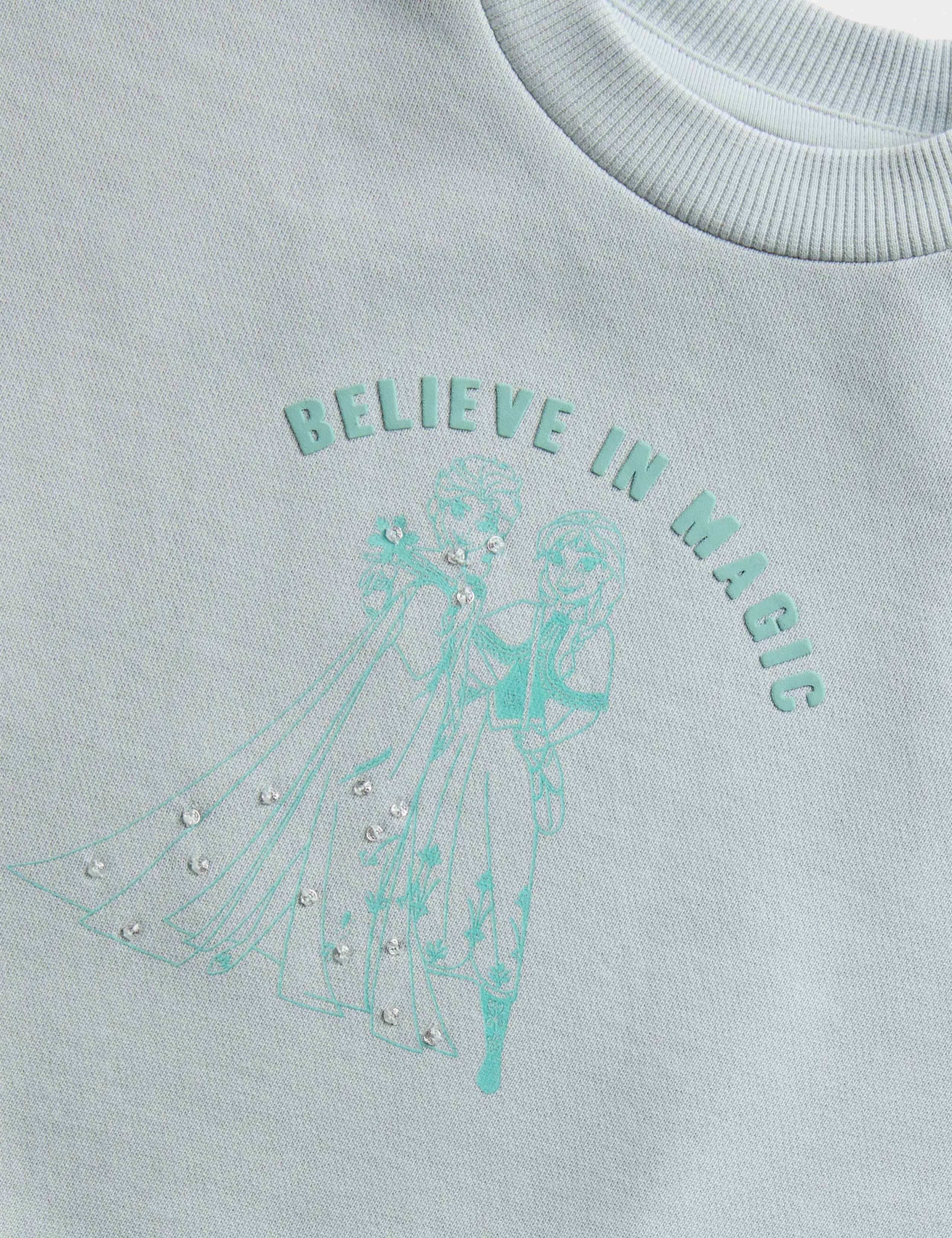 Cotton Rich Frozen™ Sequin Dress (2-8 Yrs) 2 of 3