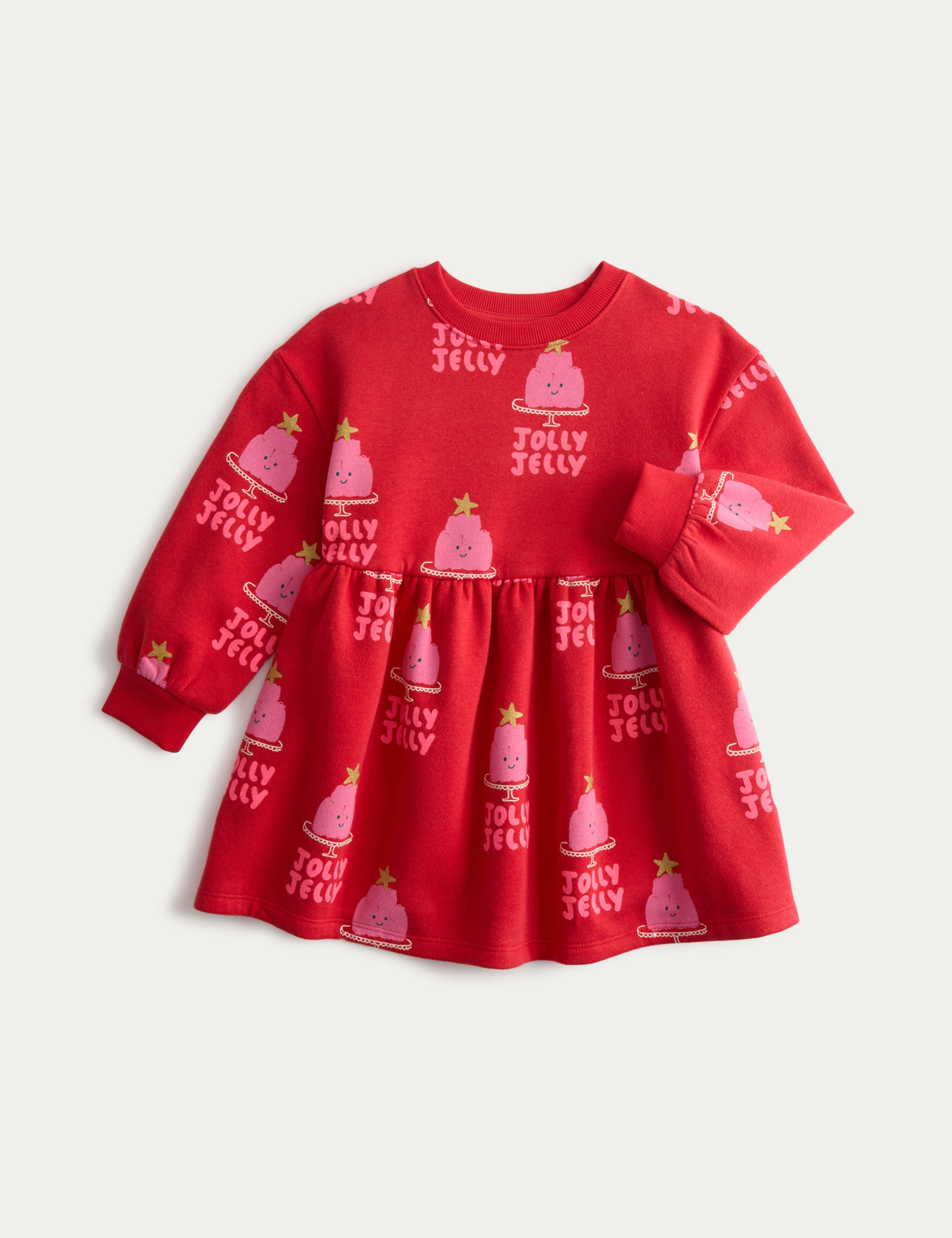 Cotton Rich Christmas Sweat Dress (2-8 Yrs) 1 of 2