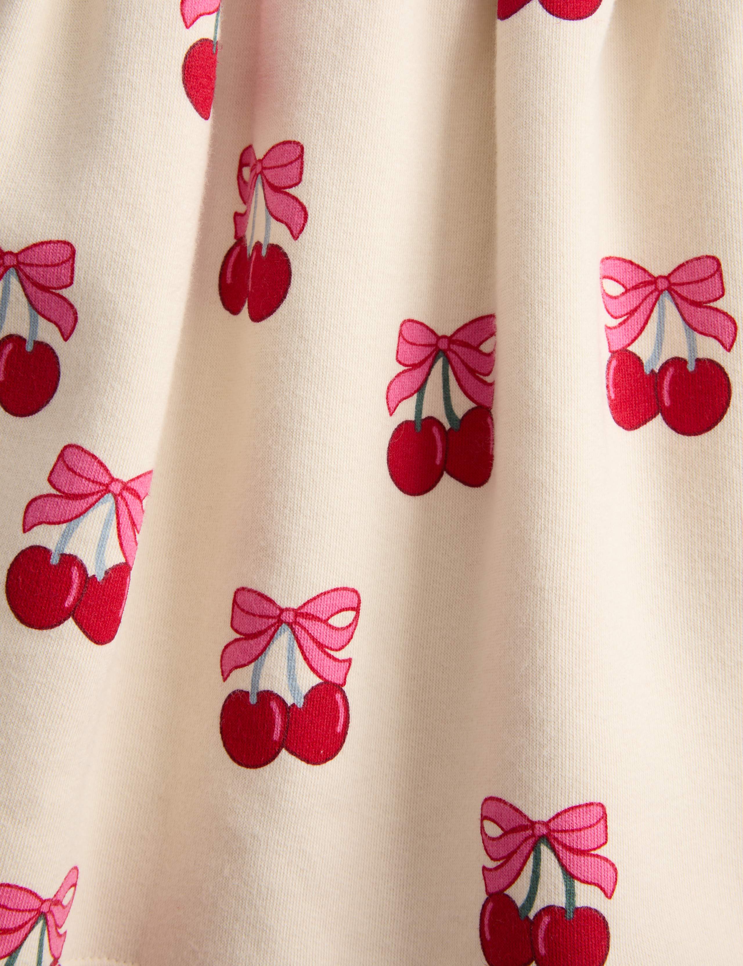 Cotton Rich Cherry Print Sweat Dress (1-8 Yrs) 2 of 2