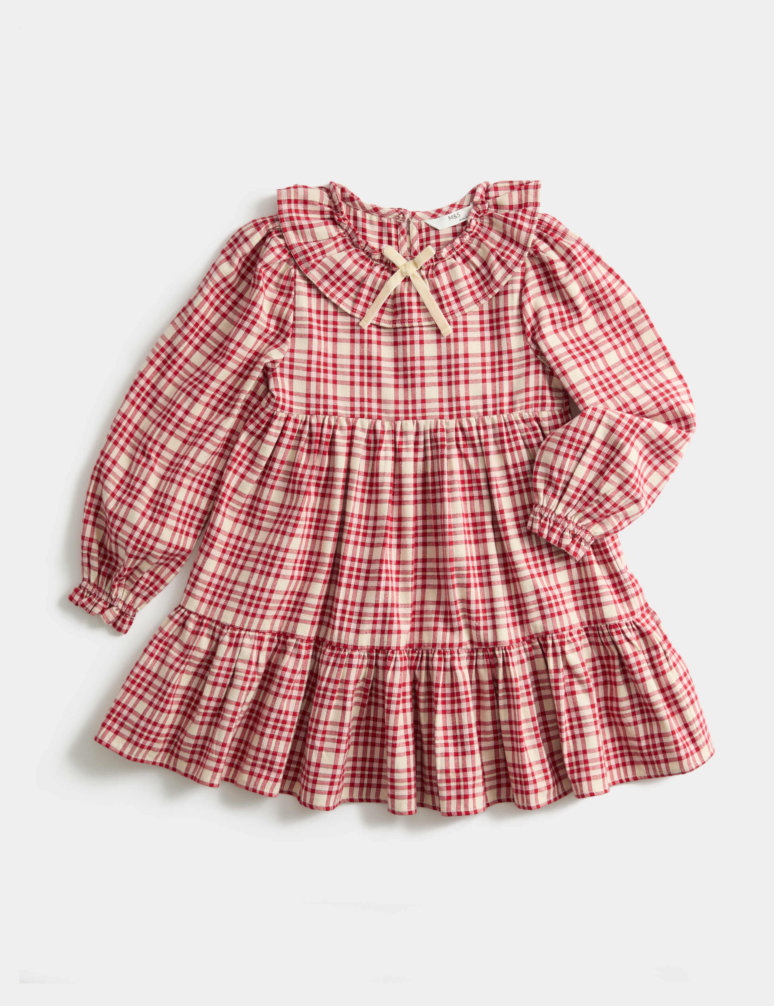 Pure Cotton Checked Dress (1-8 Yrs) 1 of 2