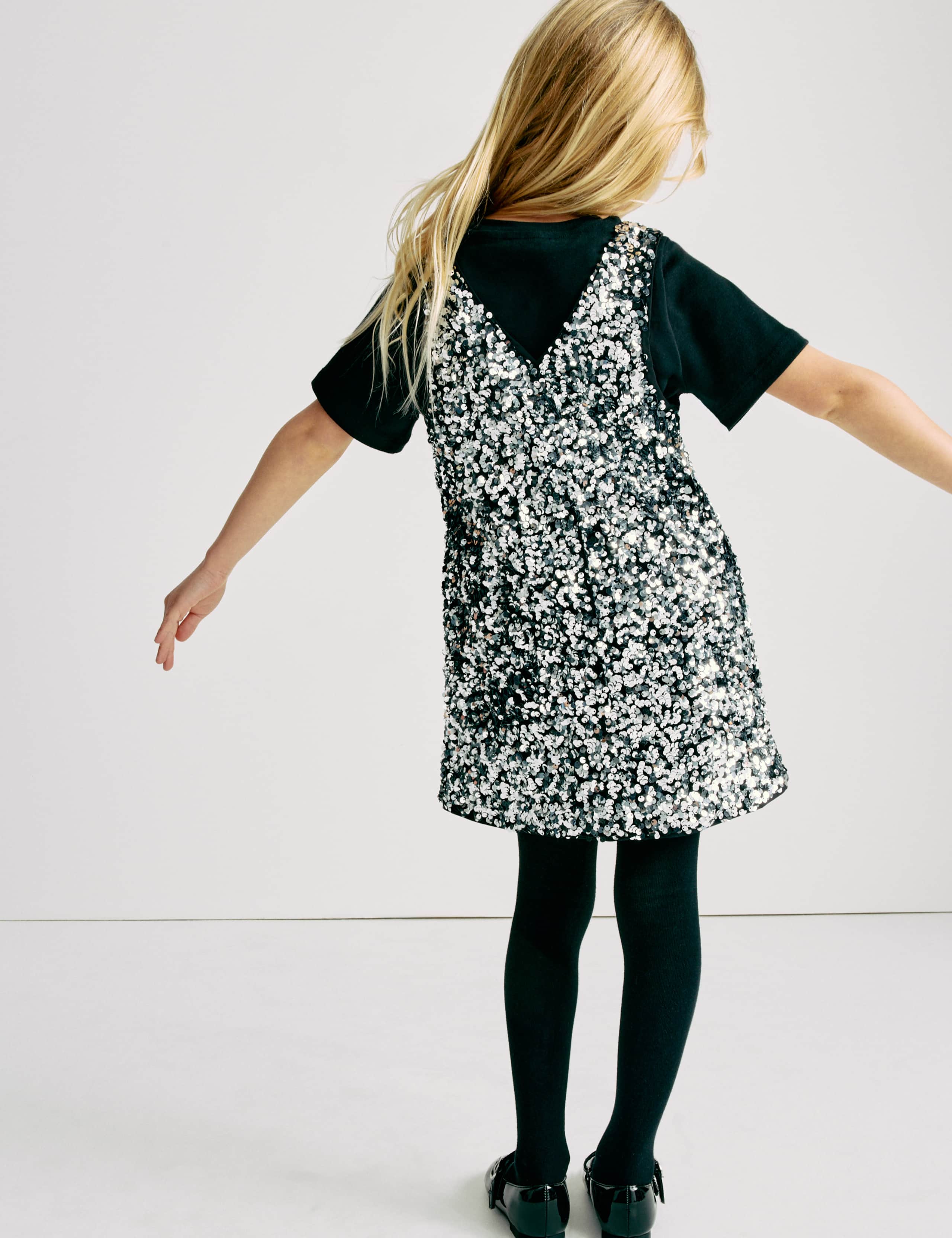 2 Piece Sequin Pinafore and T-Shirt (2-10 Yrs) 3 of 8