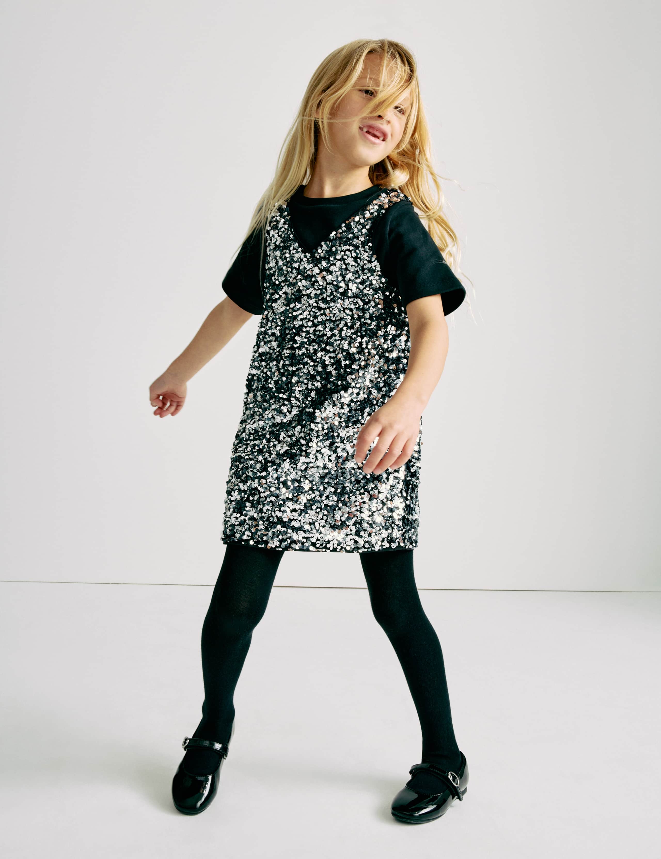 2 Piece Sequin Pinafore and T-Shirt (2-10 Yrs) 5 of 8