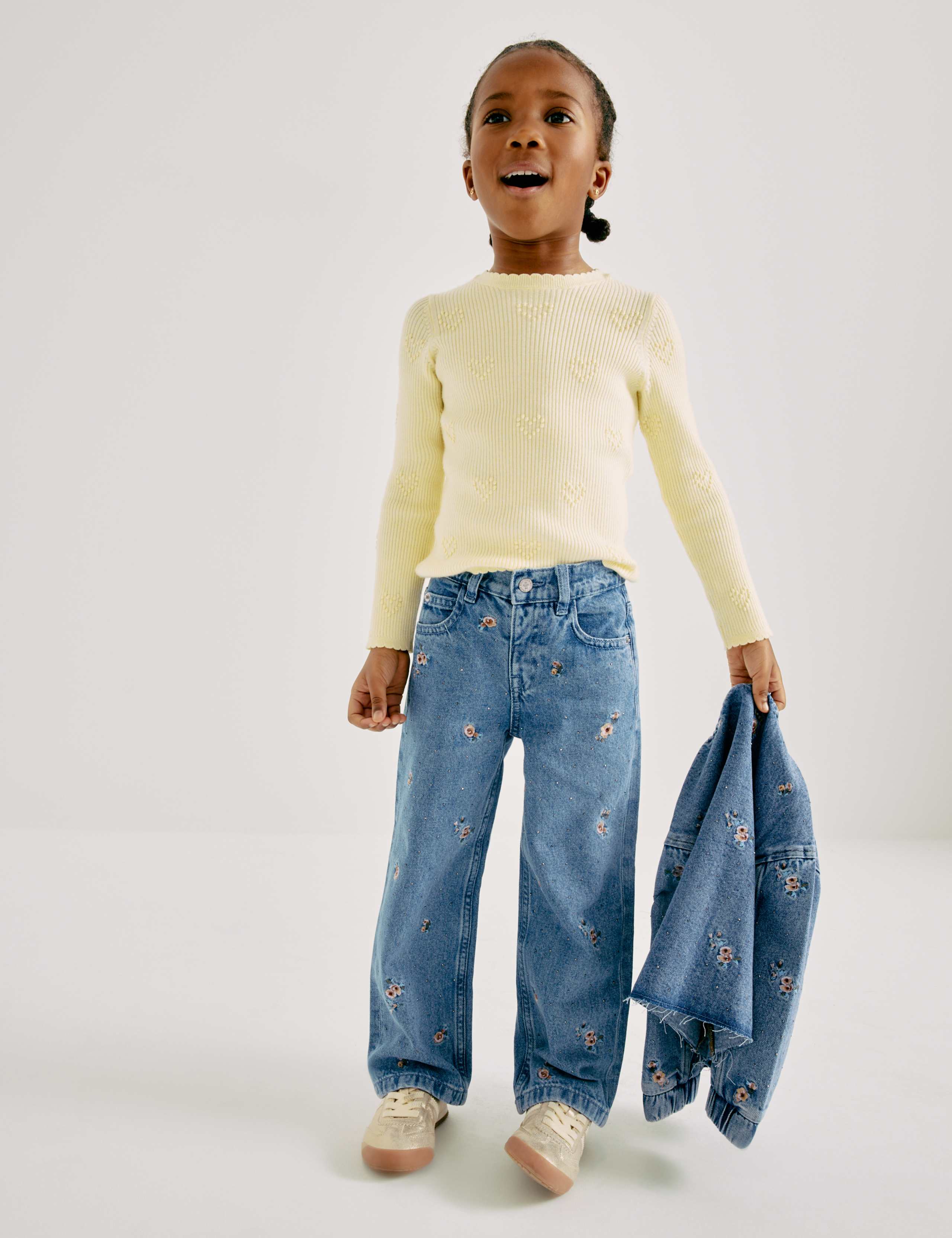 Denim Regular Fit Embroidered Jeans (2-10 Yrs) 1 of 7