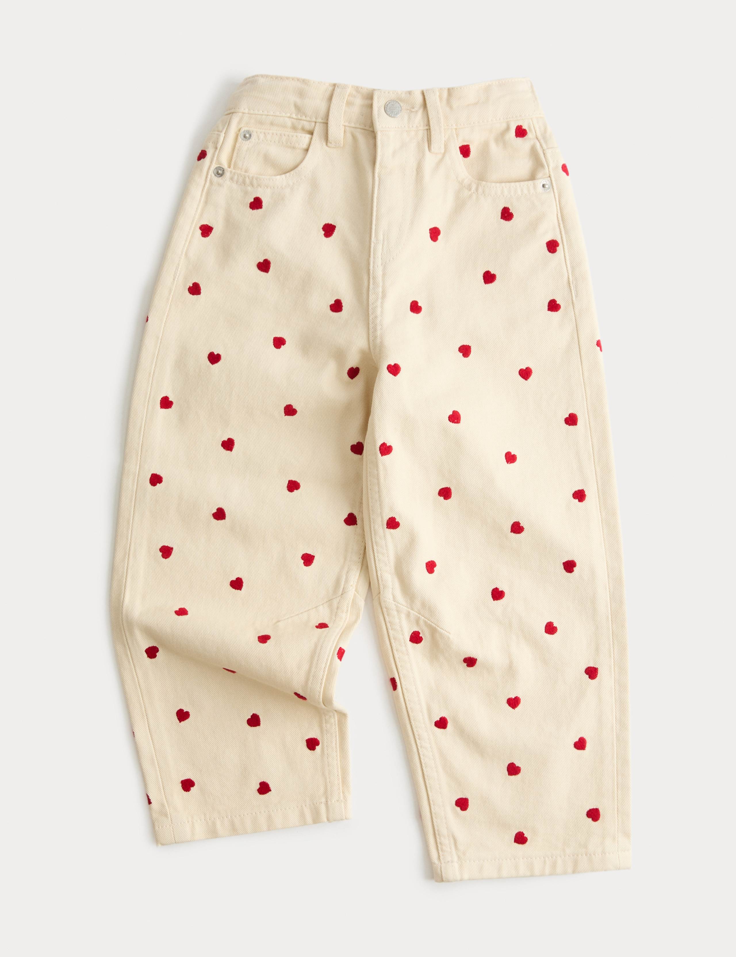 Heart Embroidered Denim Jeans (2-10 Years) 1 of 2