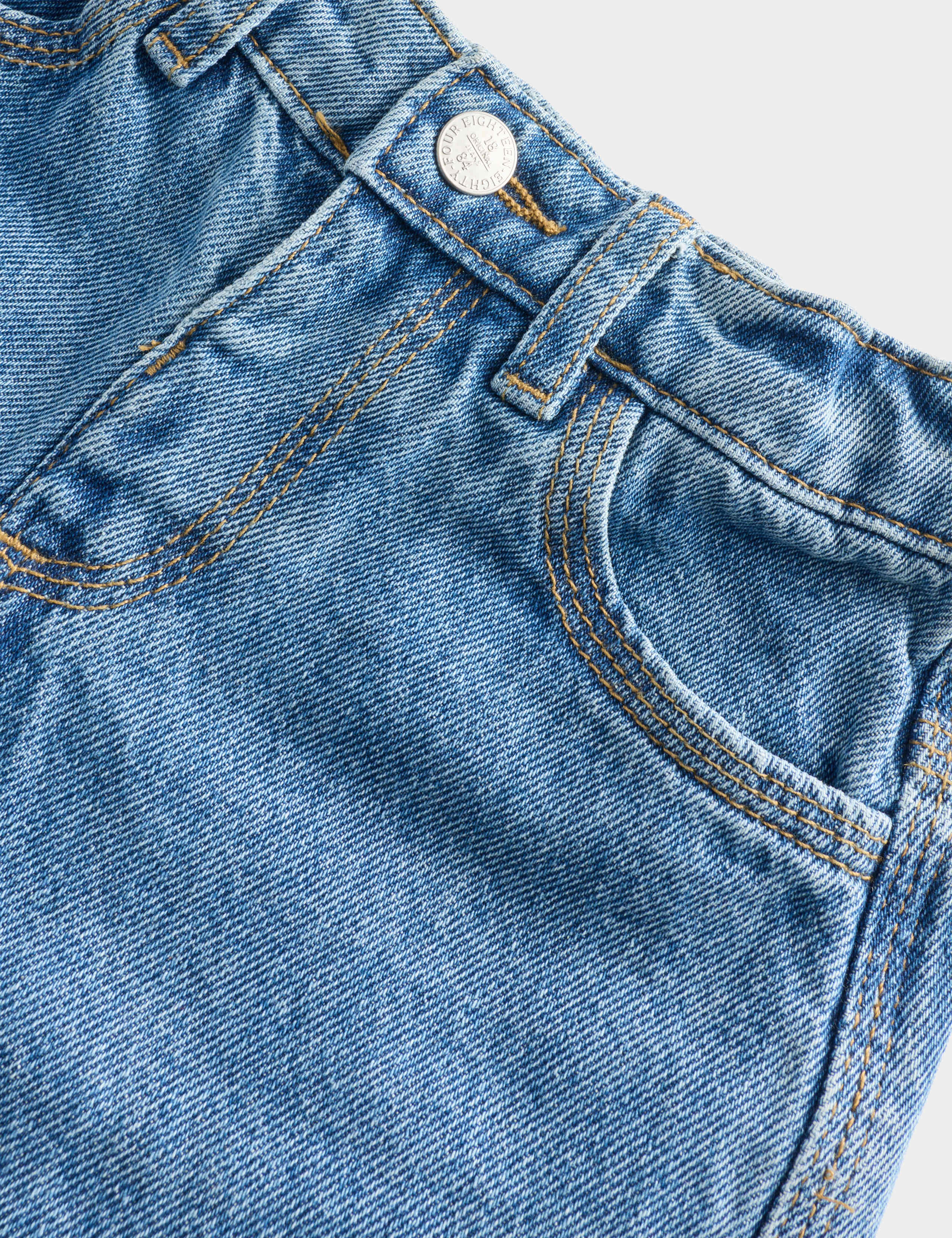 Pure Cotton Denim Turn Up Jeans (2-10 Yrs) 4 of 4