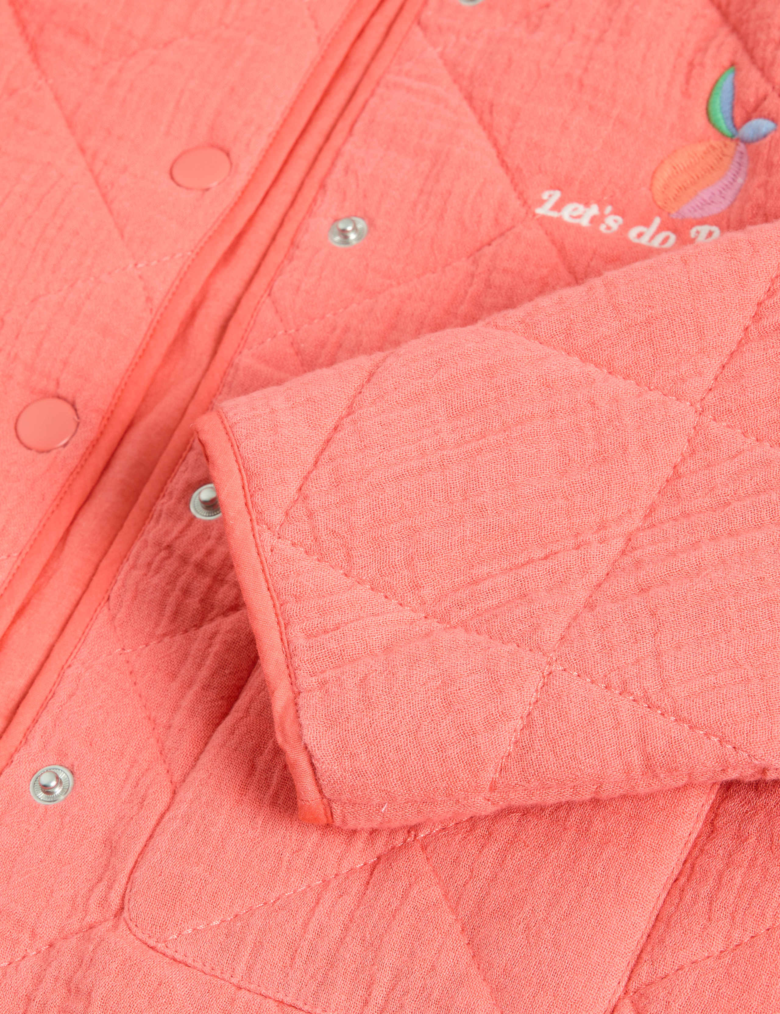 Pure Cotton Quilted Embroidered Jacket (2-8 Yrs) 2 of 3