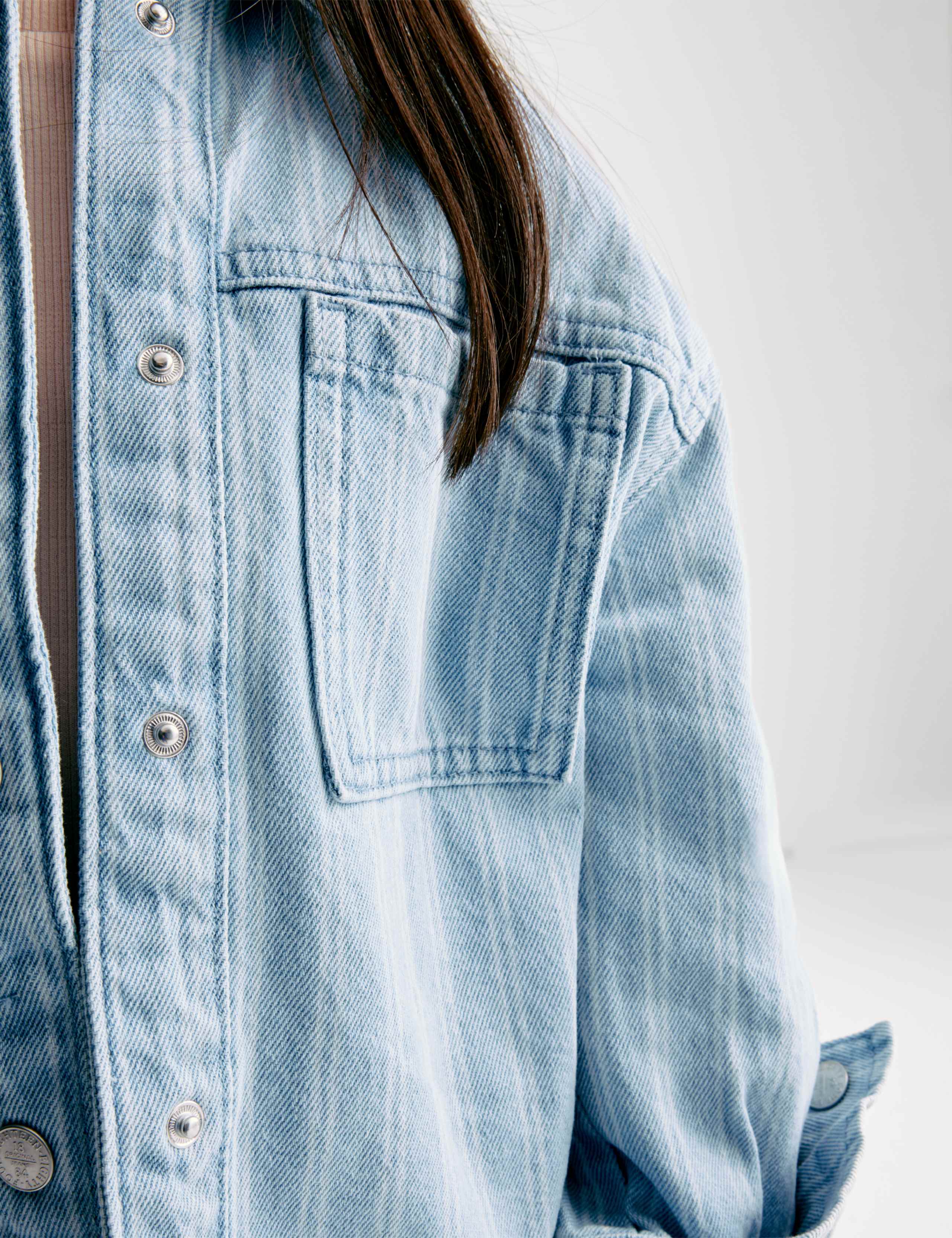 Denim Striped Shacket (2-8 Yrs) 8 of 8