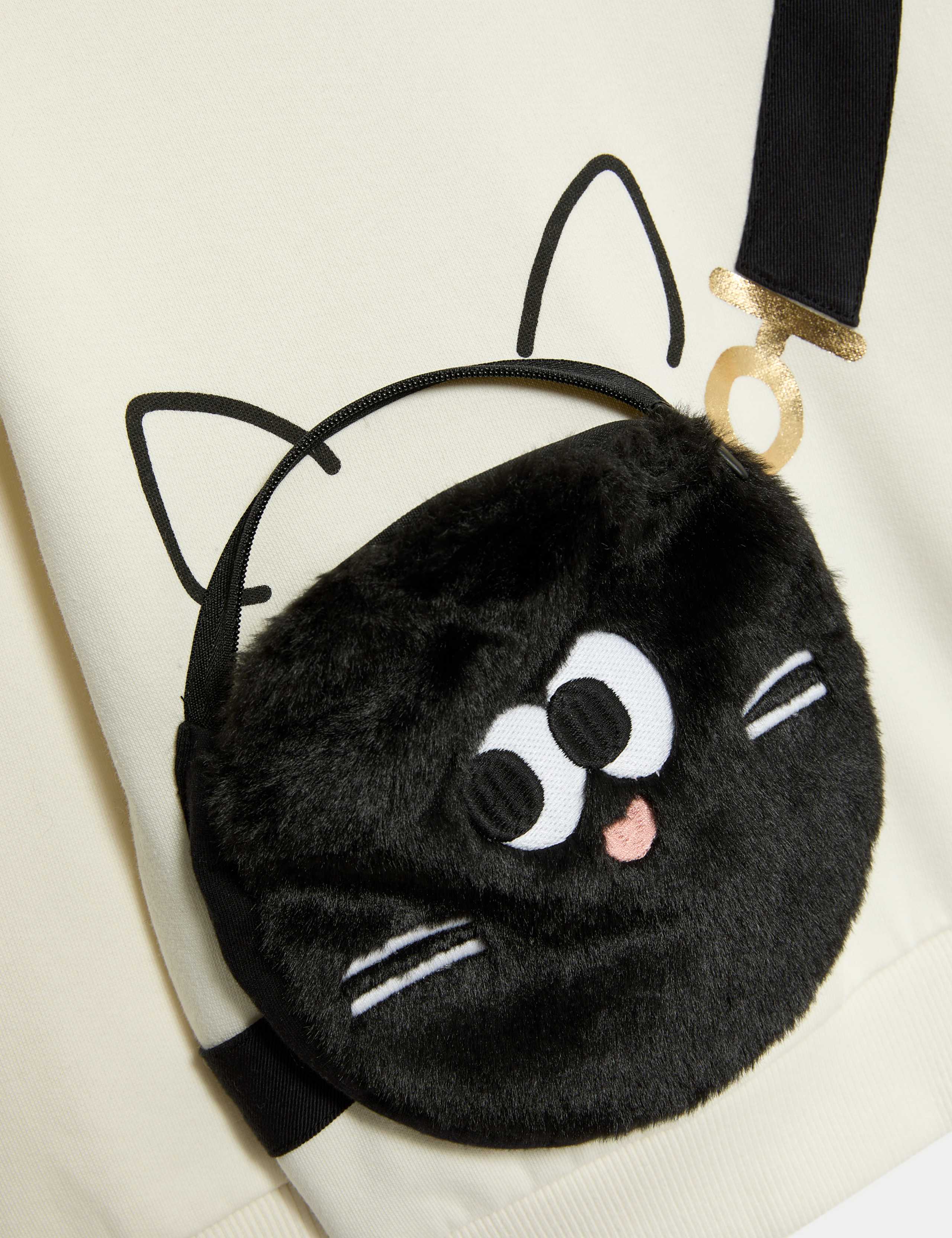 Cotton Rich Halloween Cat Bag Sweatshirt (2 -8 yrs) 2 of 3