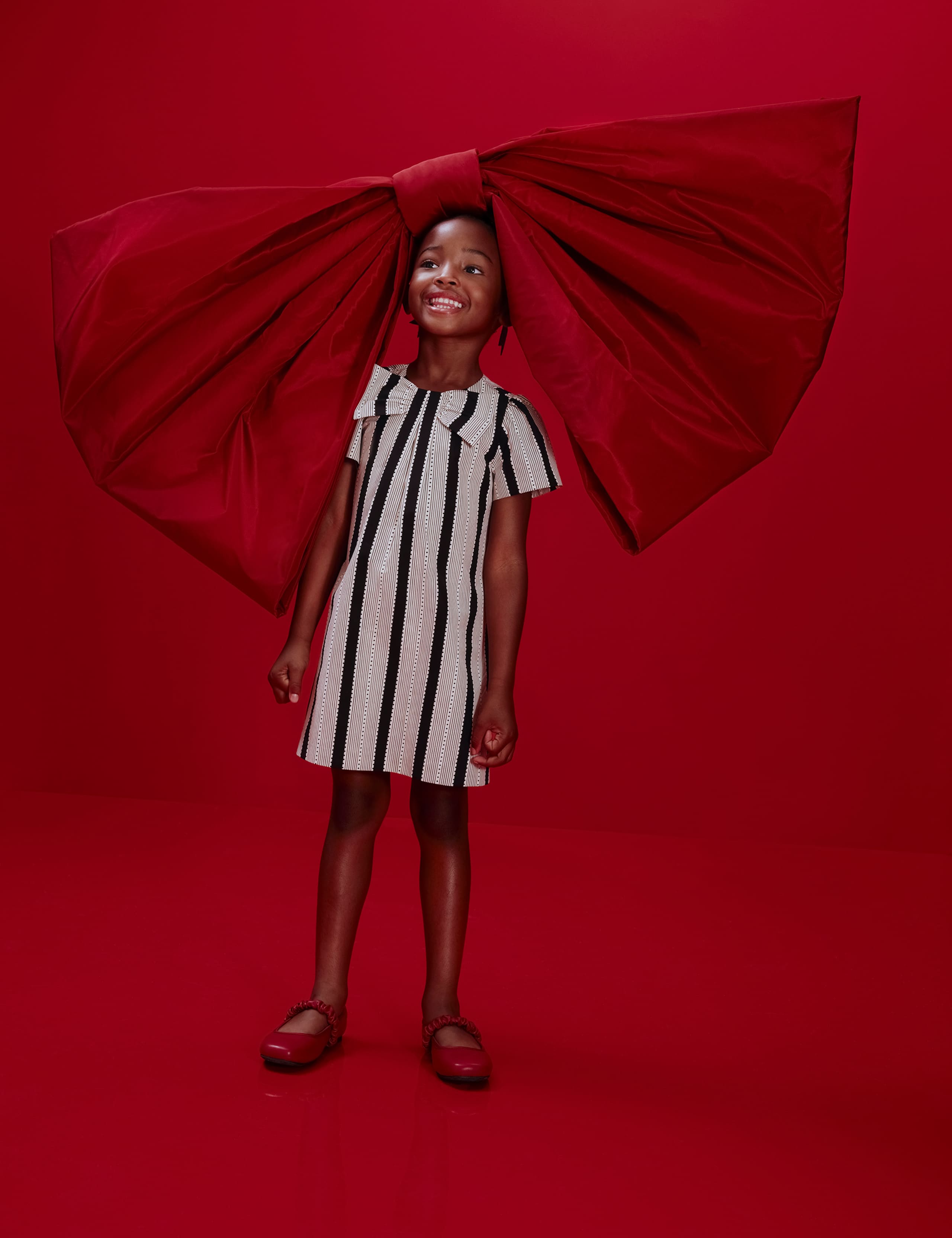 Striped Bow Dress (2-10 Yrs) 1 of 2