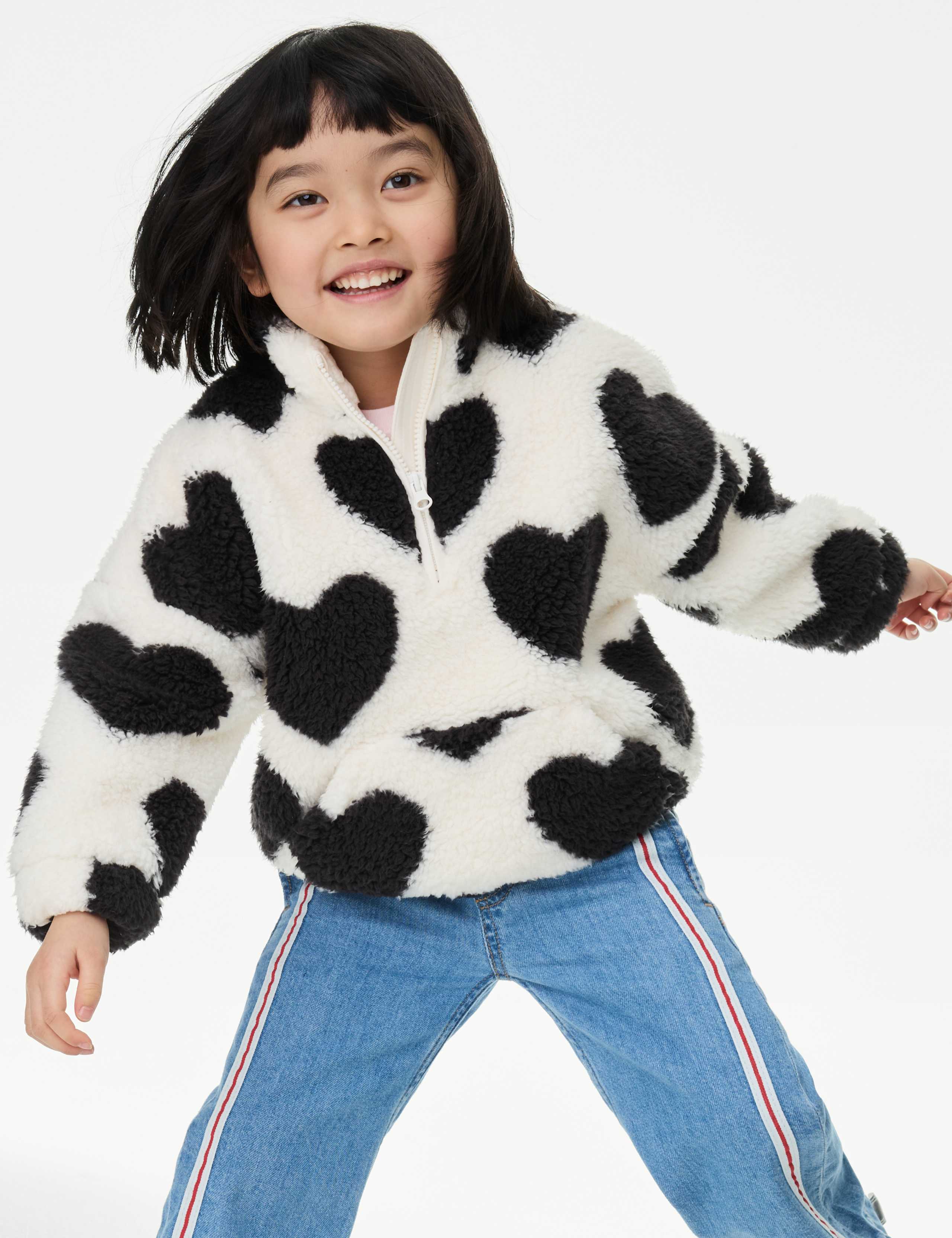 Heart Print Borg Jacket (12 Mths-8 Yrs) 3 of 6
