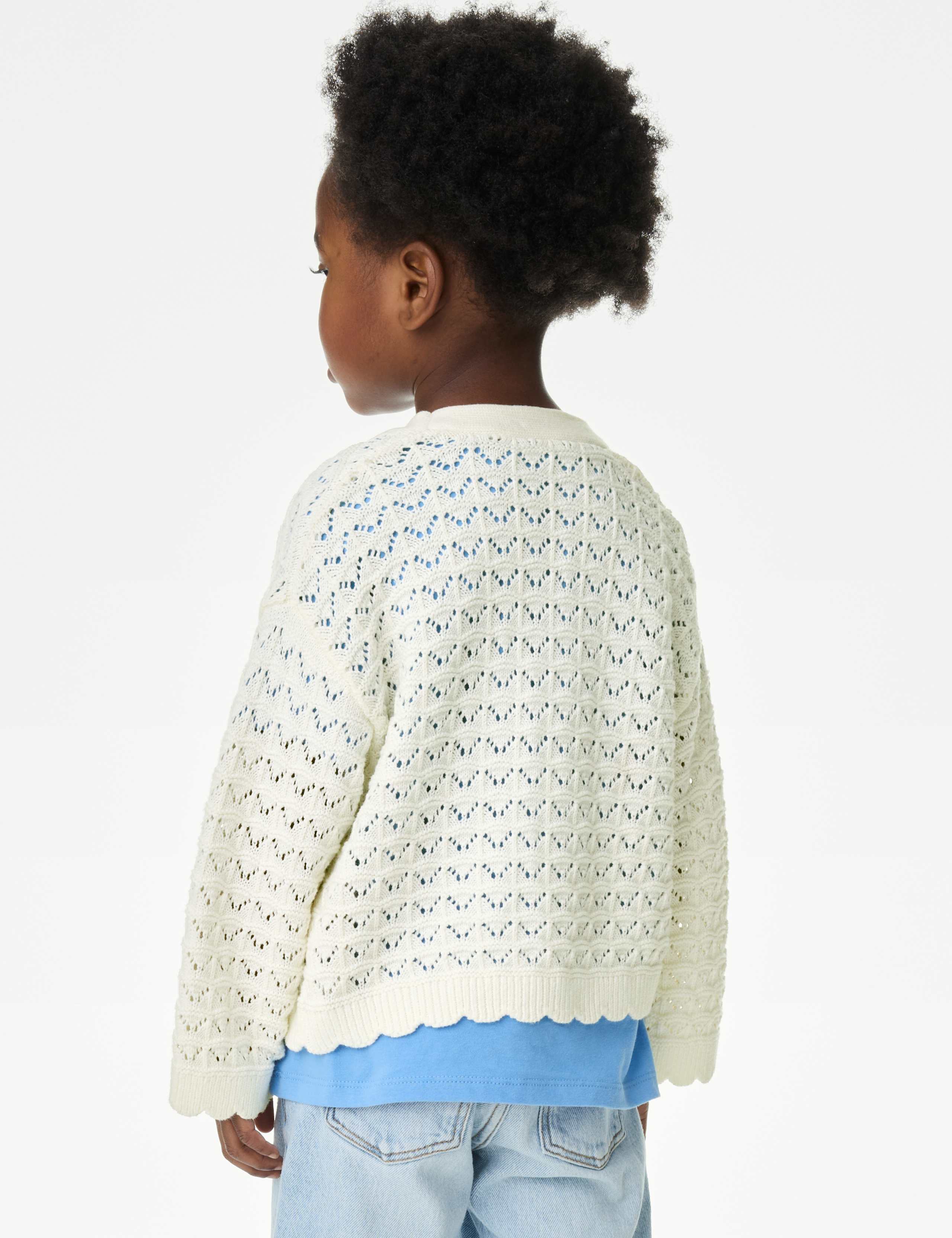 Pure Cotton Knitted Cardigan (2-8 Yrs) 4 of 5