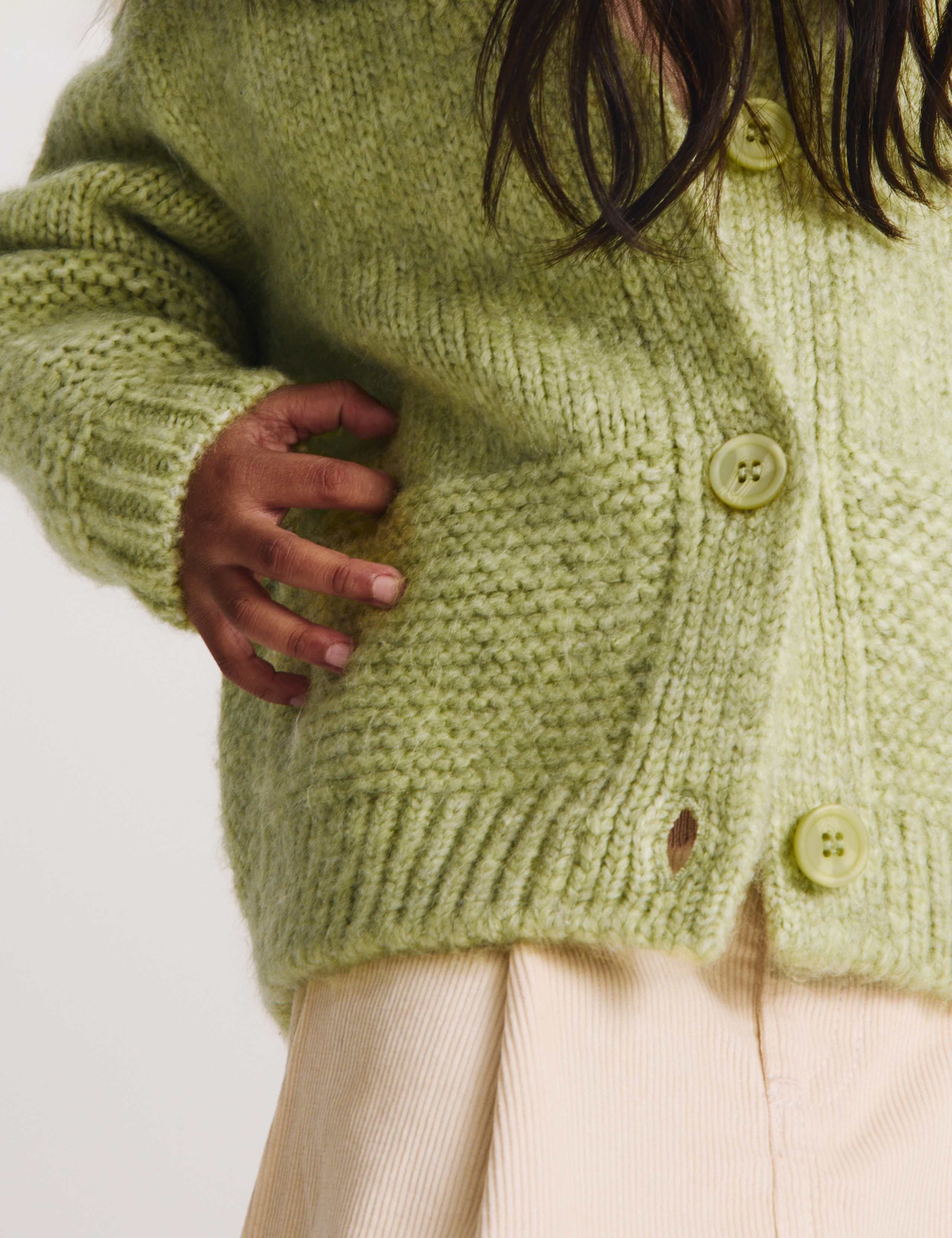 Chunky Knit V-Neck Textured Cardigan (2-10 Yrs) 3 of 6