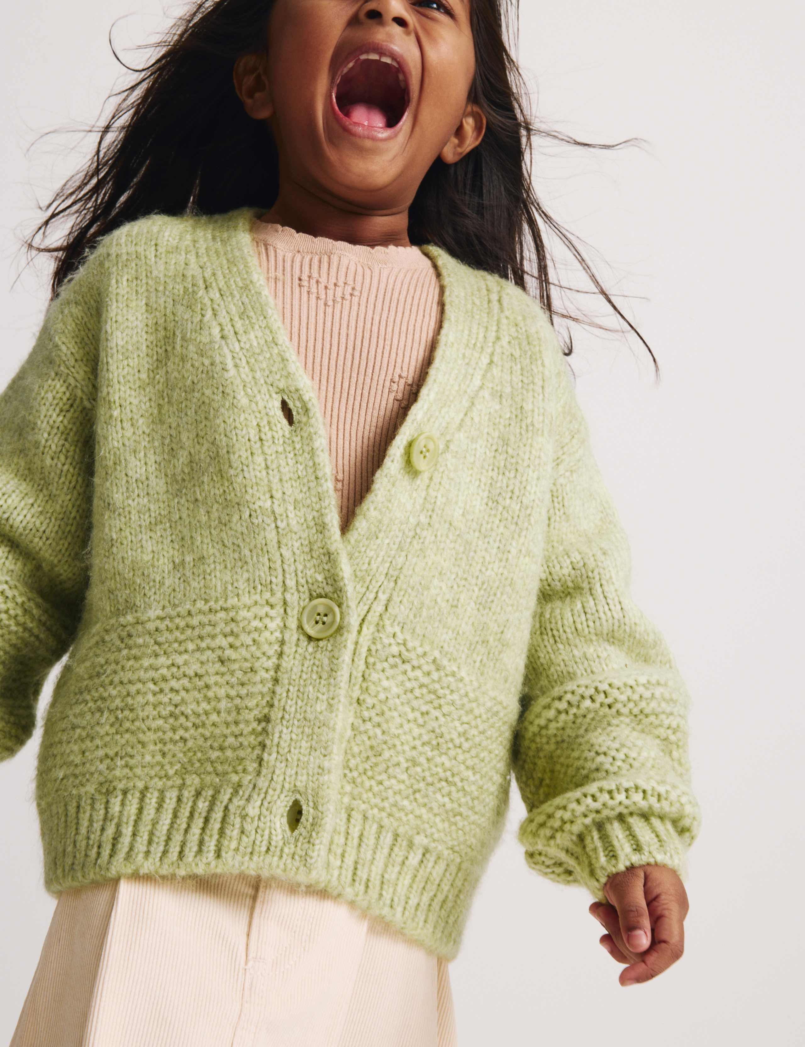 Chunky Knit V-Neck Textured Cardigan (2-10 Yrs) 6 of 6