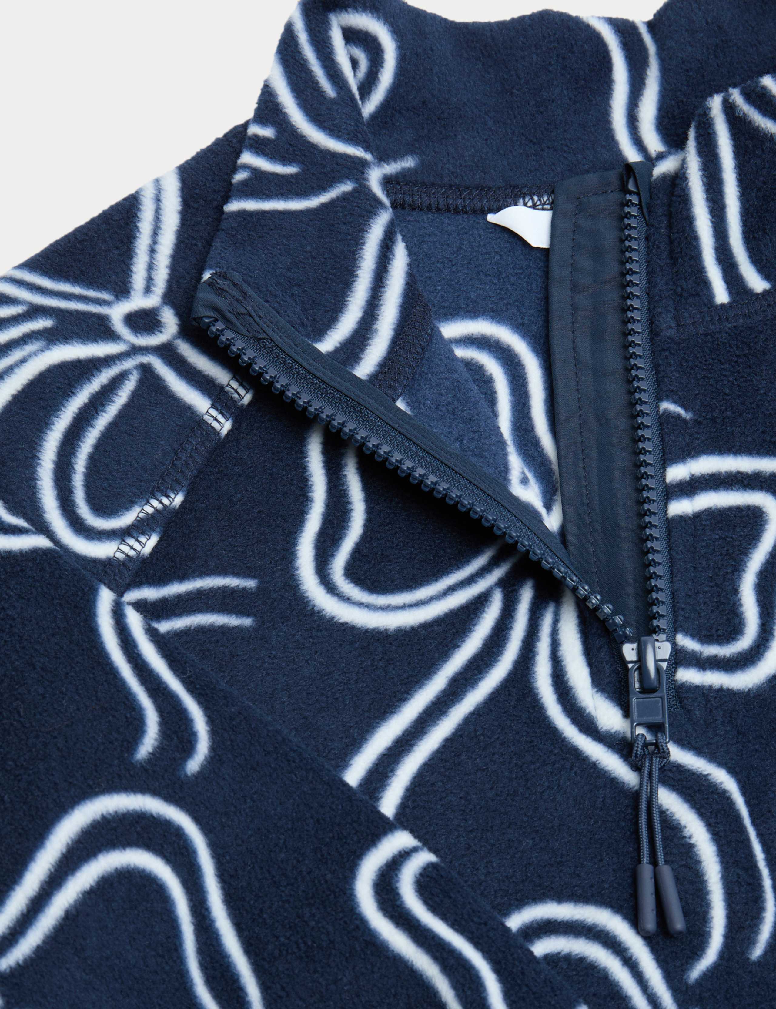 Fleece Bow Print Half-Zip Jumper (2-8 Yrs) 2 of 4