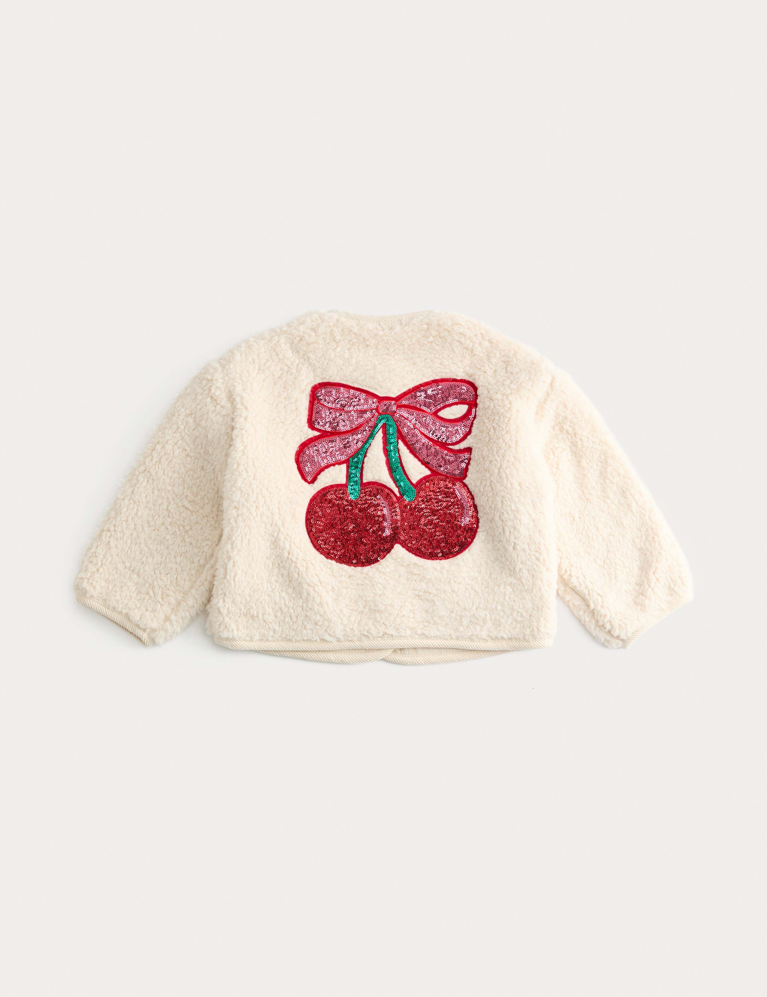 Cherry Sequin Borg Jacket (2-8 Yrs) 2 of 3
