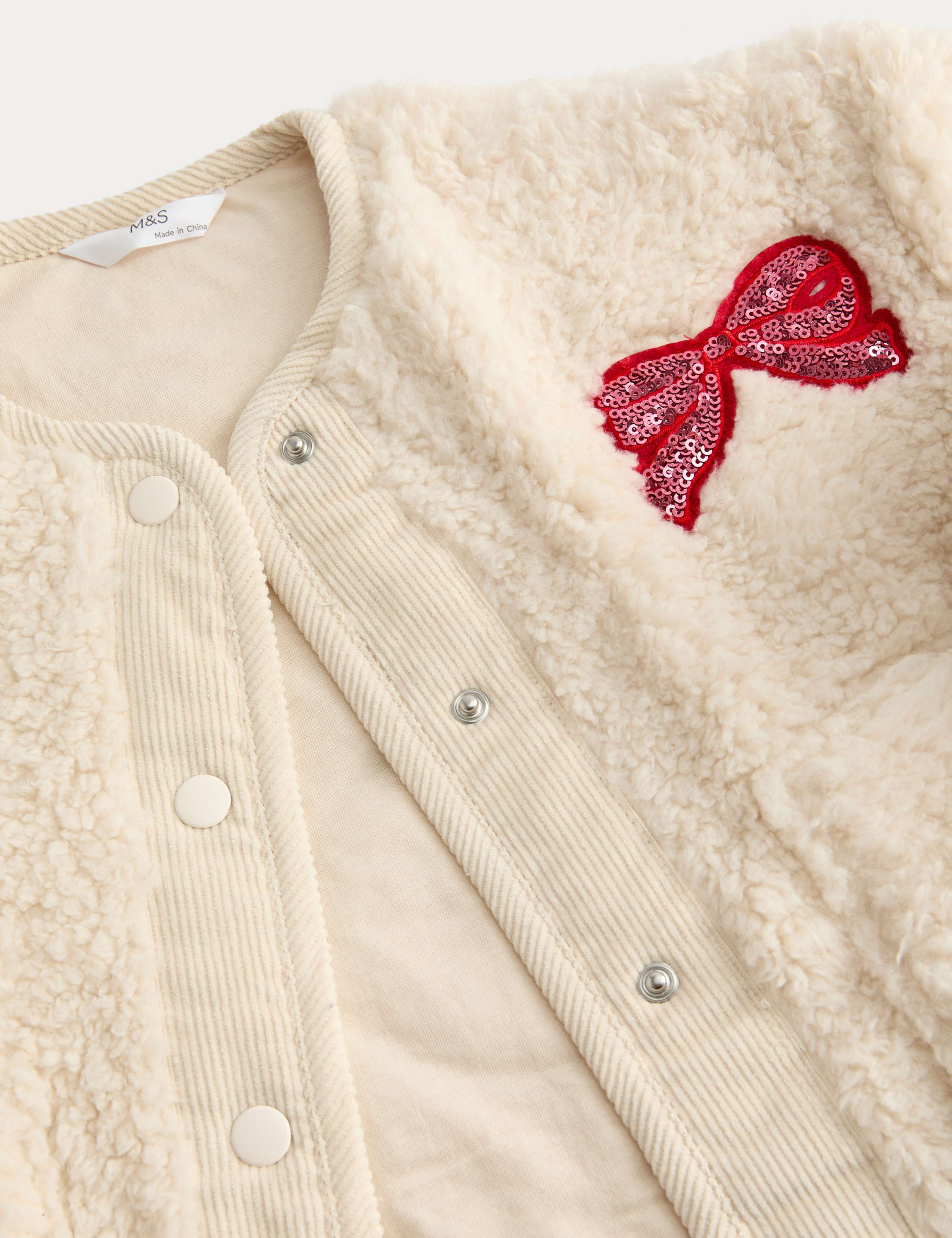 Cherry Sequin Borg Jacket (2-8 Yrs) 3 of 3