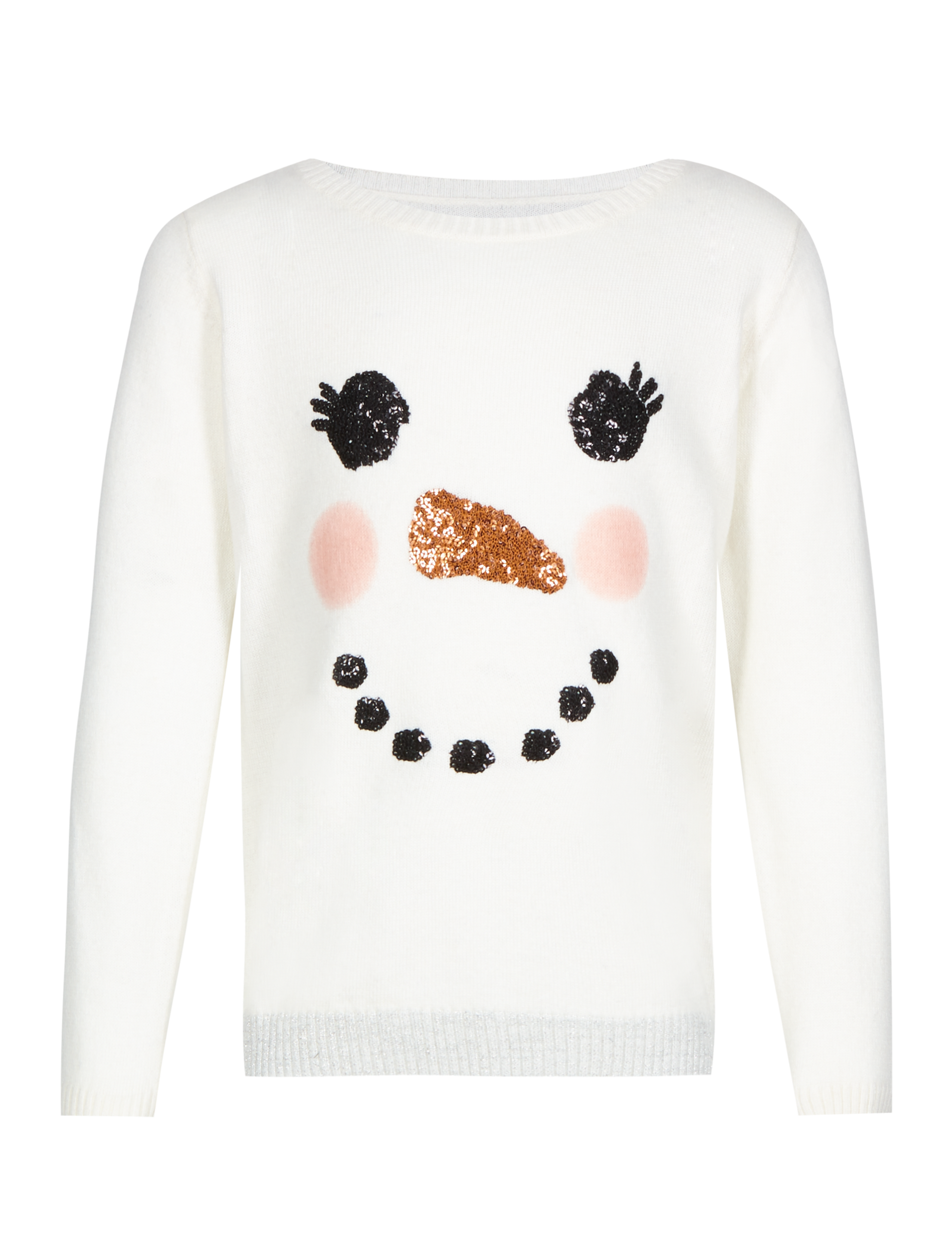 Sequin Embellished Snowman Jumper with Wool (1-7 Years) 2 of 3