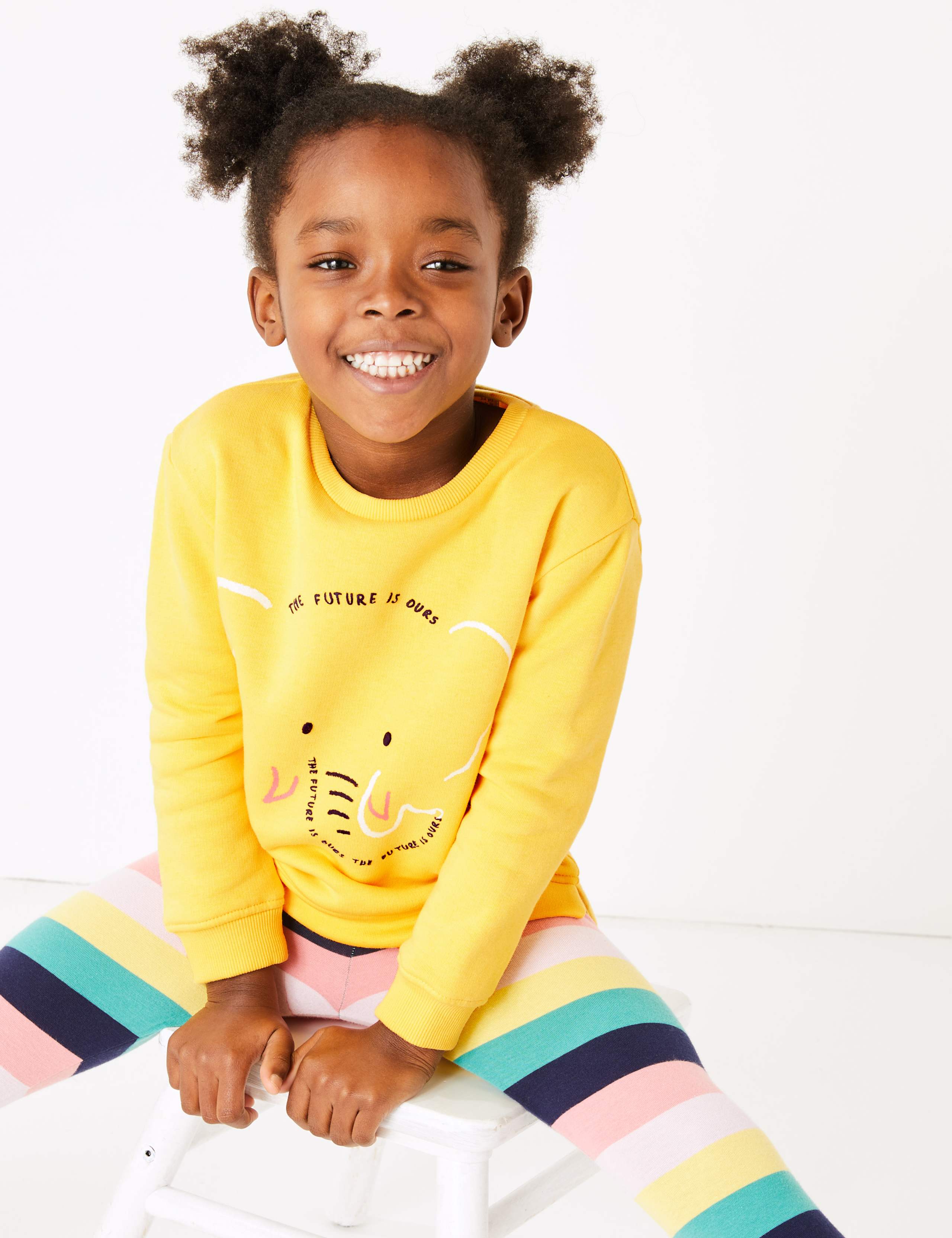 Cotton Rich Elephant Print Sweatshirt (2-7 Years) 1 of 4