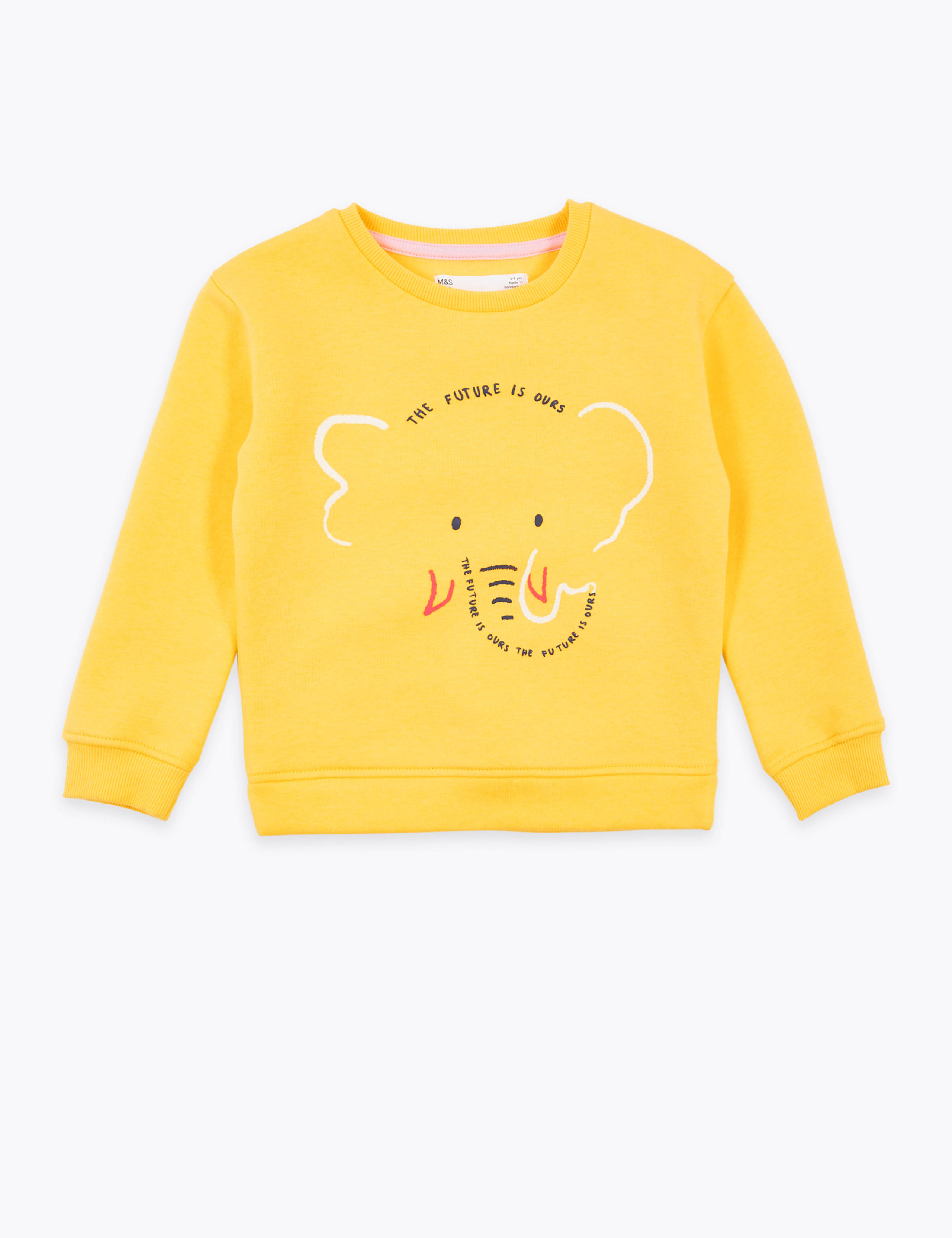 Cotton Rich Elephant Print Sweatshirt (2-7 Years) 2 of 4