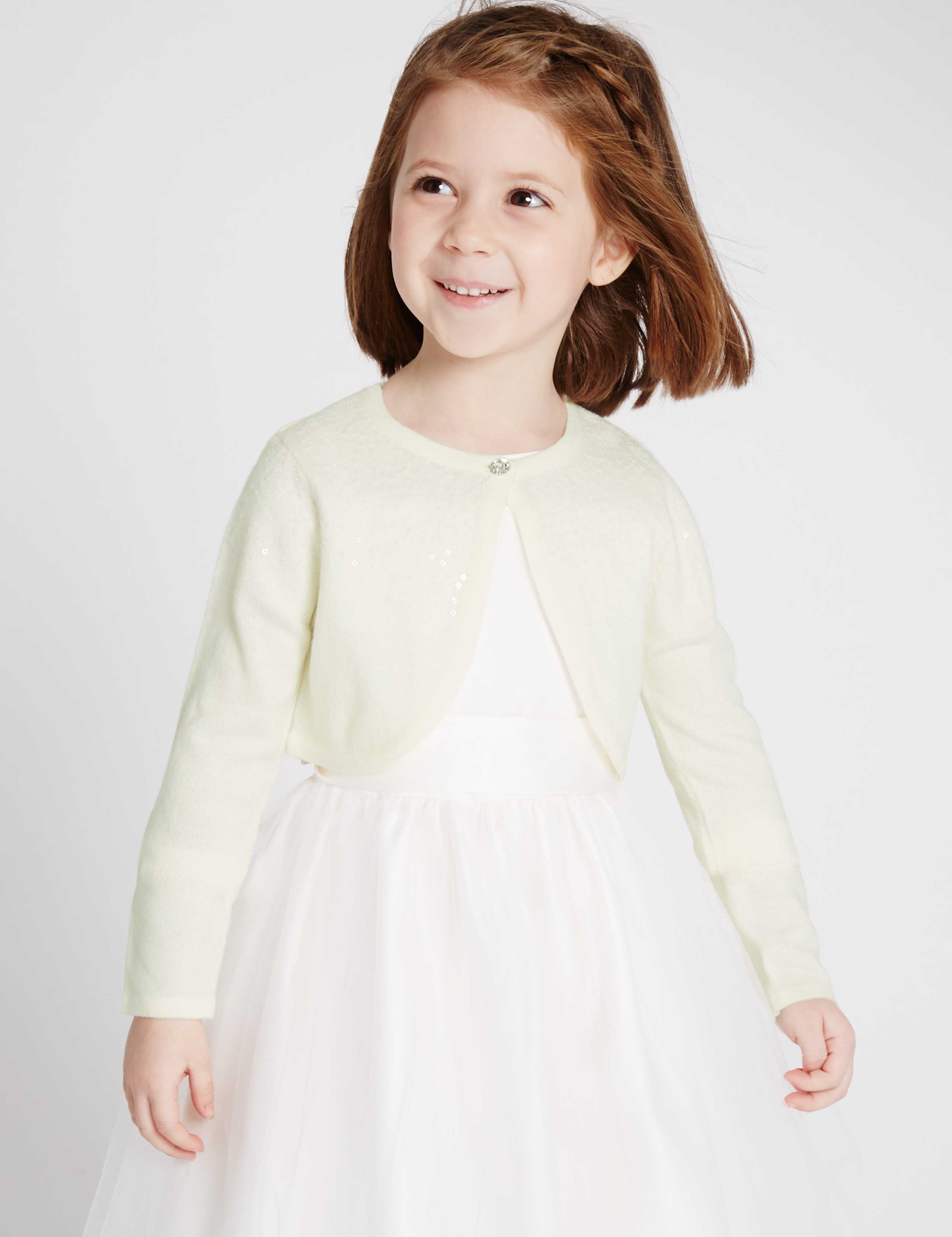 Long Sleeve Bridal Cardigan (1-14 Years) 1 of 5