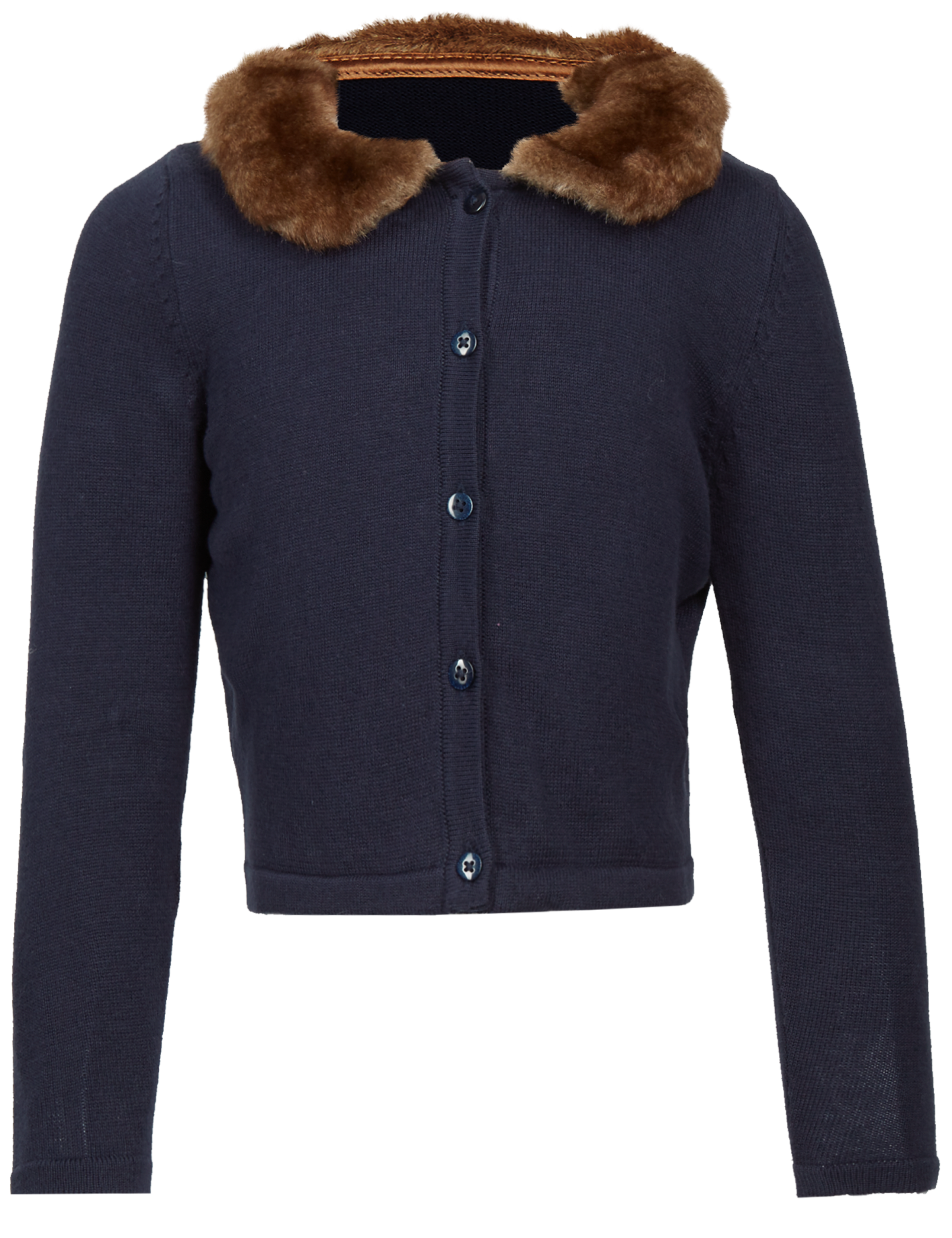 Pure Cotton Faux Fur Collar Cardigan (1-10 Years) 4 of 5