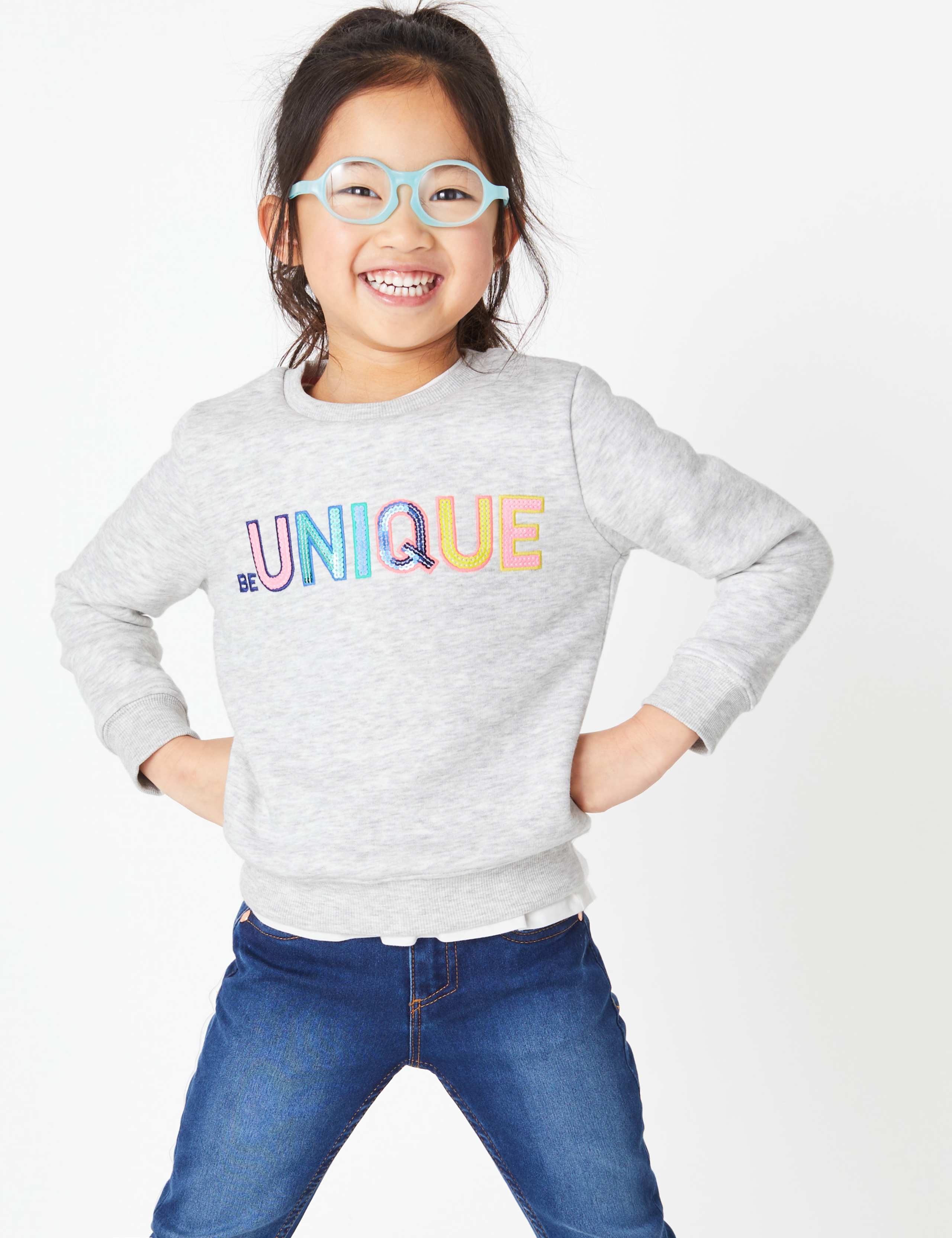Be Unique Slogan Sweatshirt (2-7 Years) 1 of 4