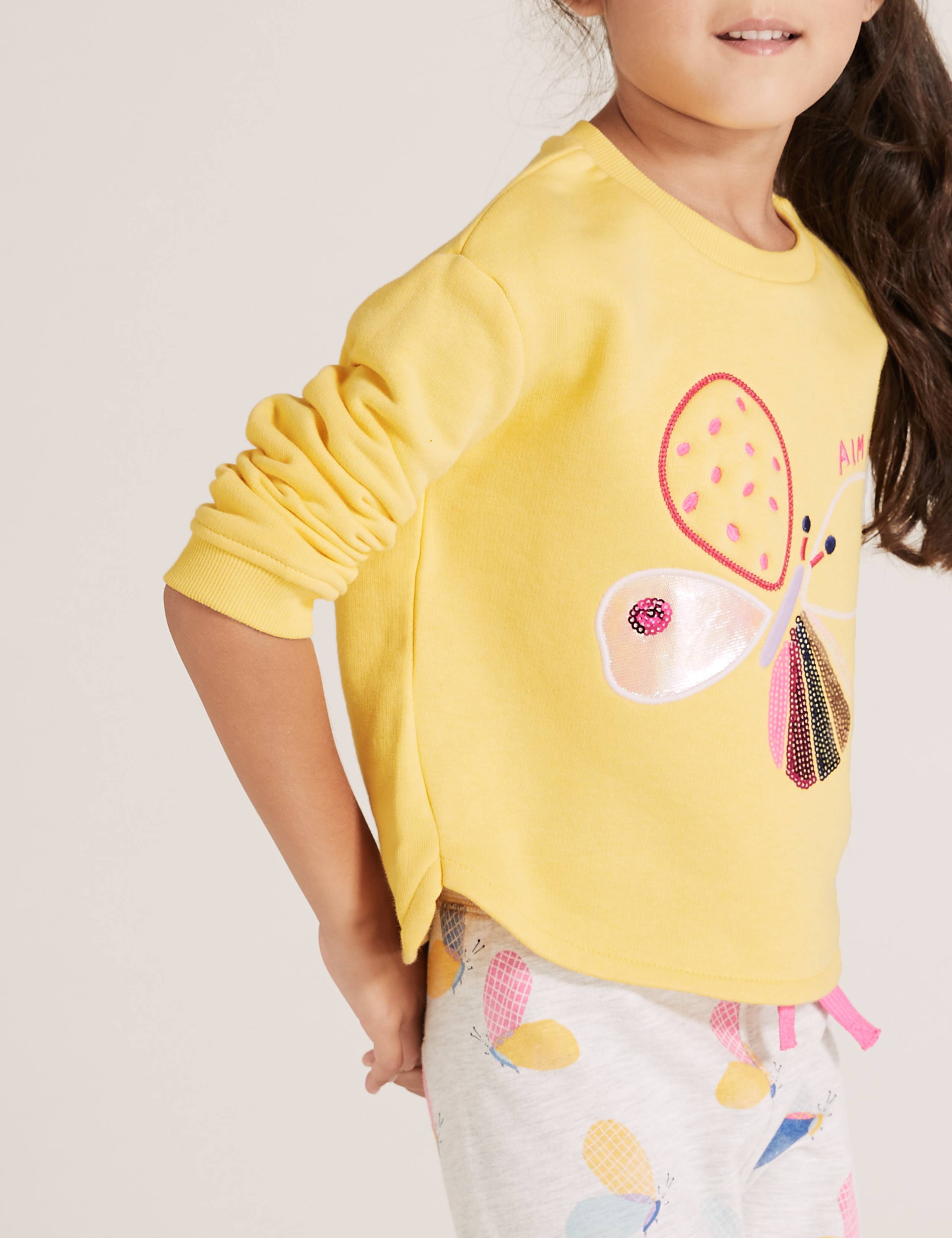 Cotton Rich Sequin Butterfly Sweatshirt (2-7 Yrs) 3 of 4