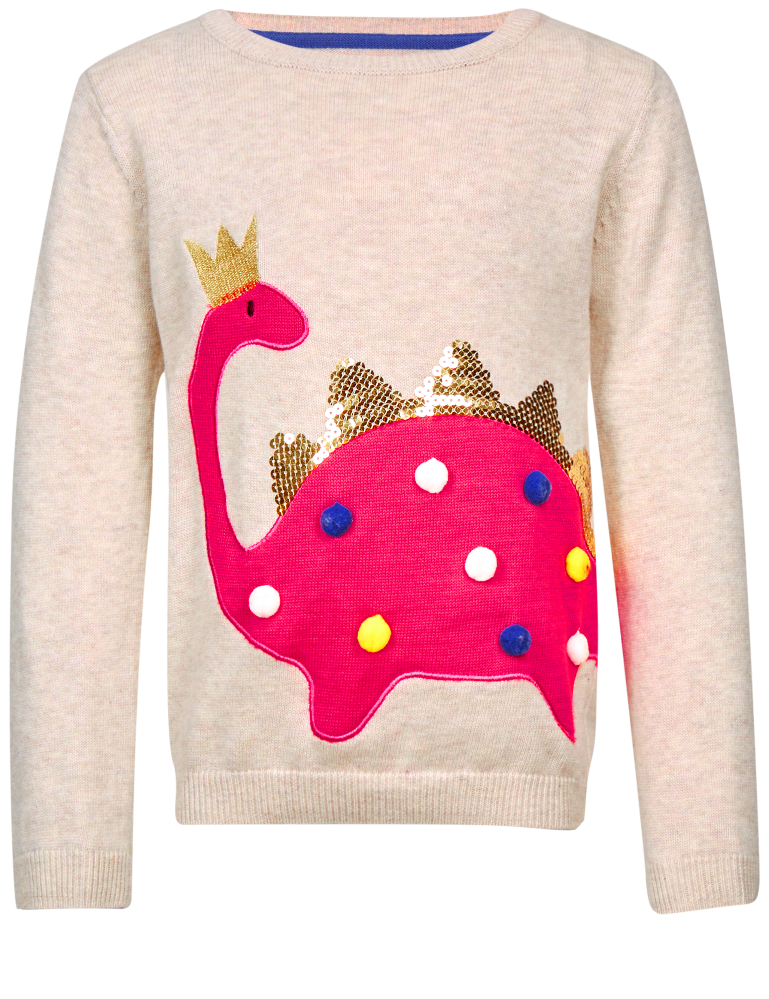 Pure Cotton Dinosaur Sequin Jumper (3 Months - 6 Years) 5 of 6