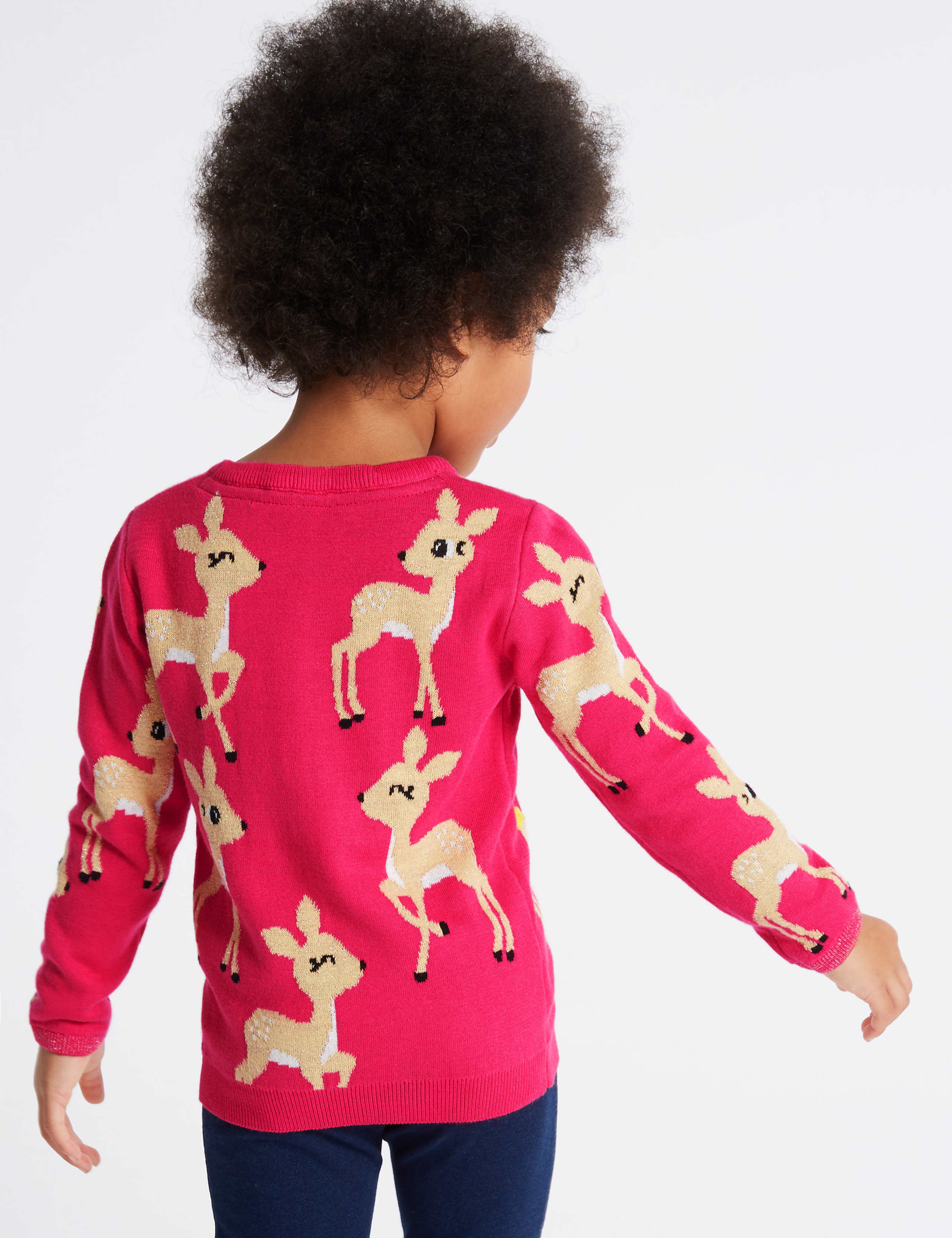 Cotton Rich All Over Deer Print Christmas Jumper (3 Months - 6 Years) 3 of 6