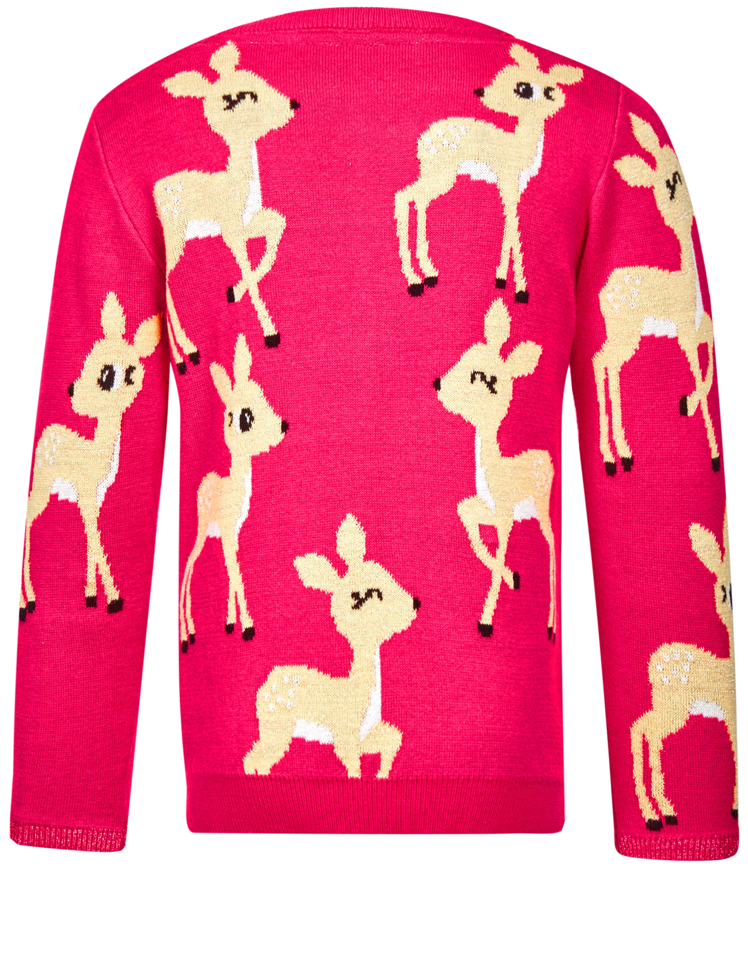 Cotton Rich All Over Deer Print Christmas Jumper (3 Months - 6 Years) 6 of 6