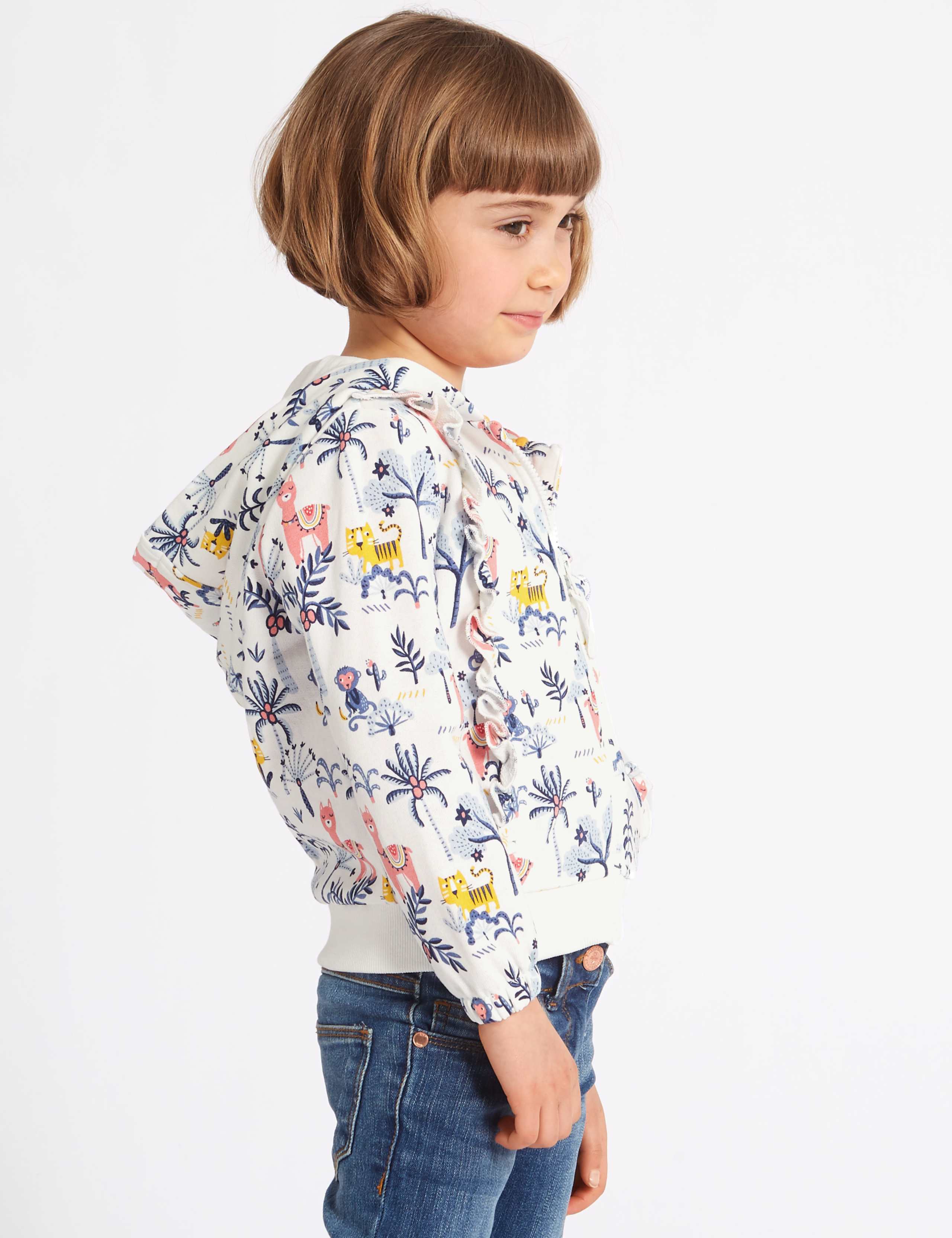 Cotton Rich Frill Hooded Top (3 Months - 7 Years) 3 of 3