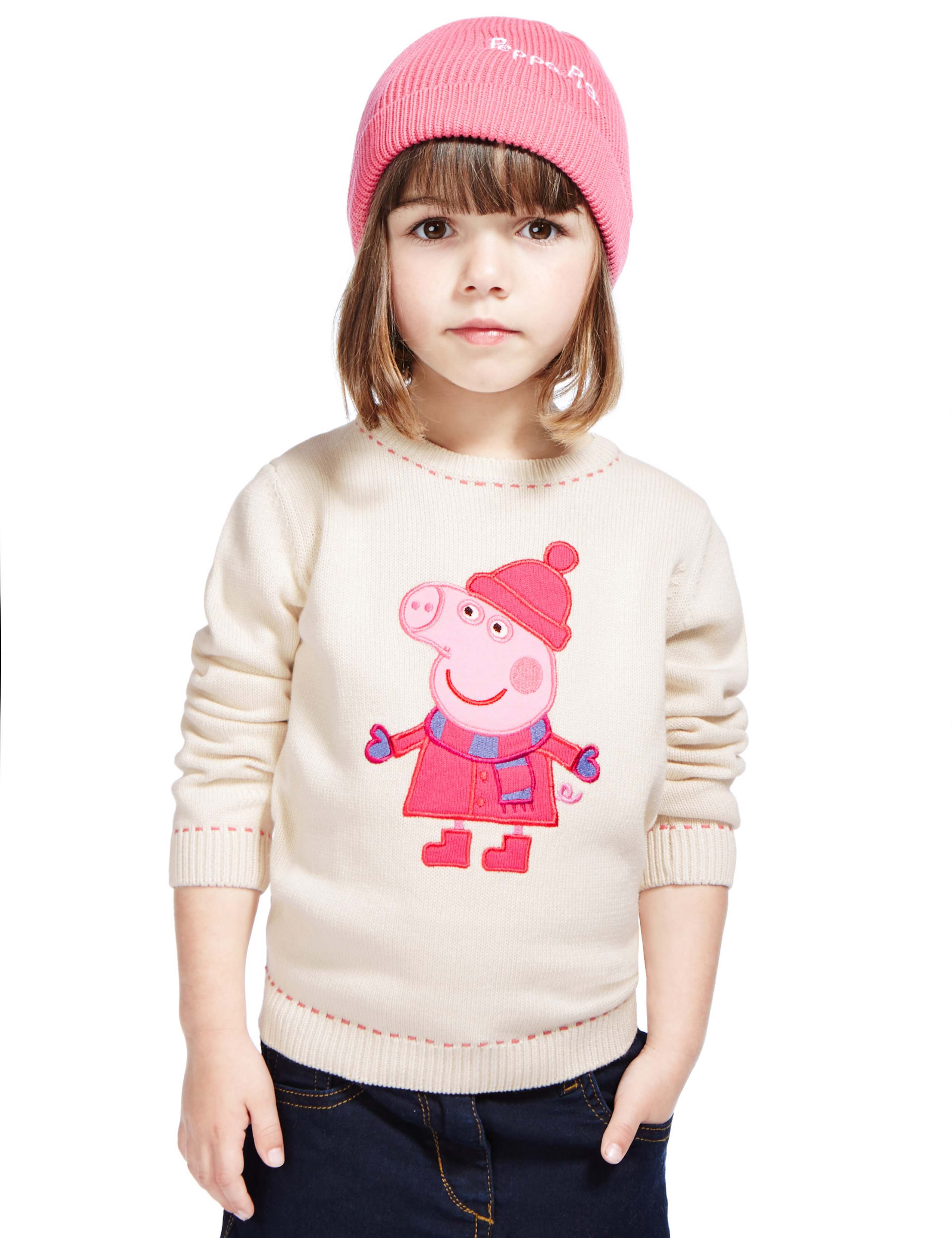 Cotton Rich Peppa Pig™ Knitted Jumper & Hat with StayNEW™ (1-7 Years) 1 of 3