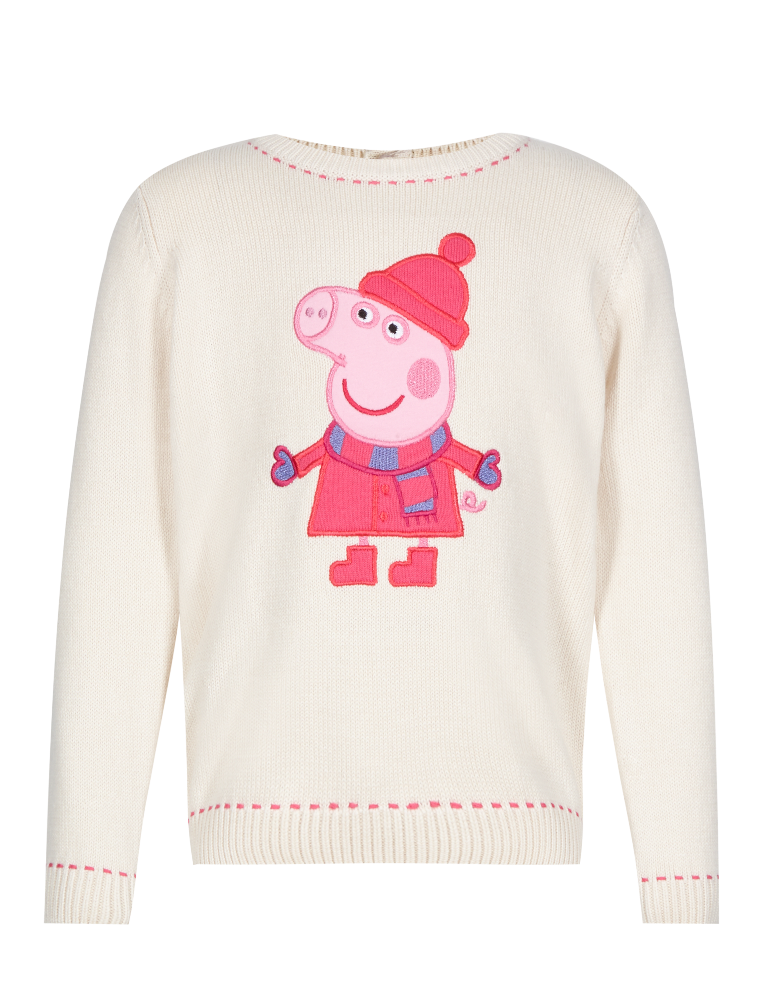Cotton Rich Peppa Pig™ Knitted Jumper & Hat with StayNEW™ (1-7 Years) 2 of 3