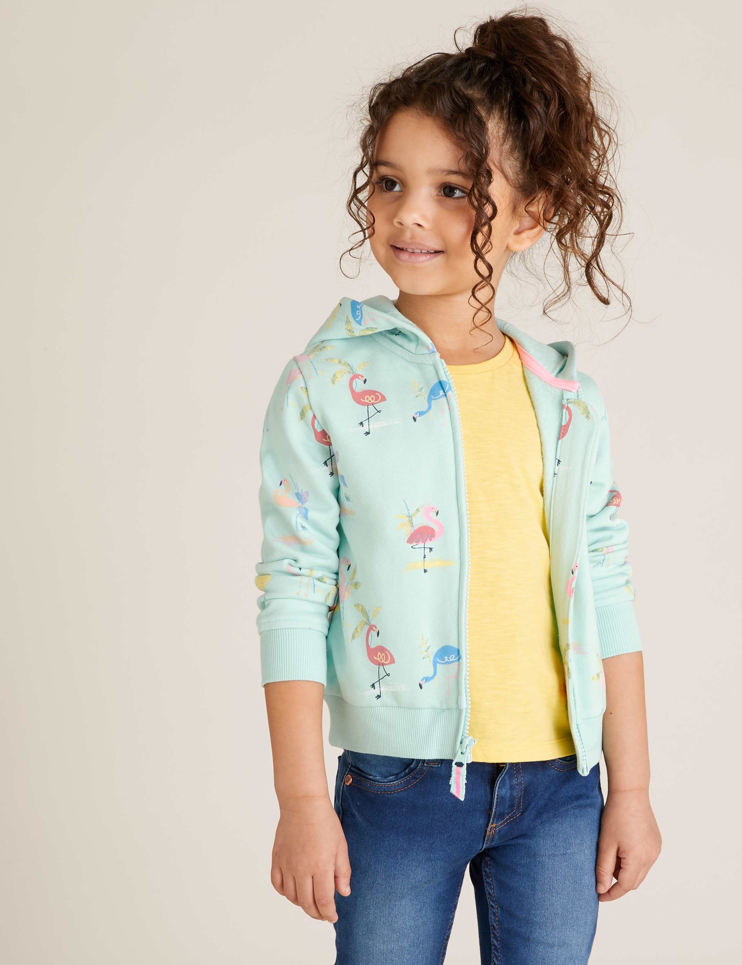 Cotton Flamingo Print Hoodie (2-7 Yrs) 3 of 4