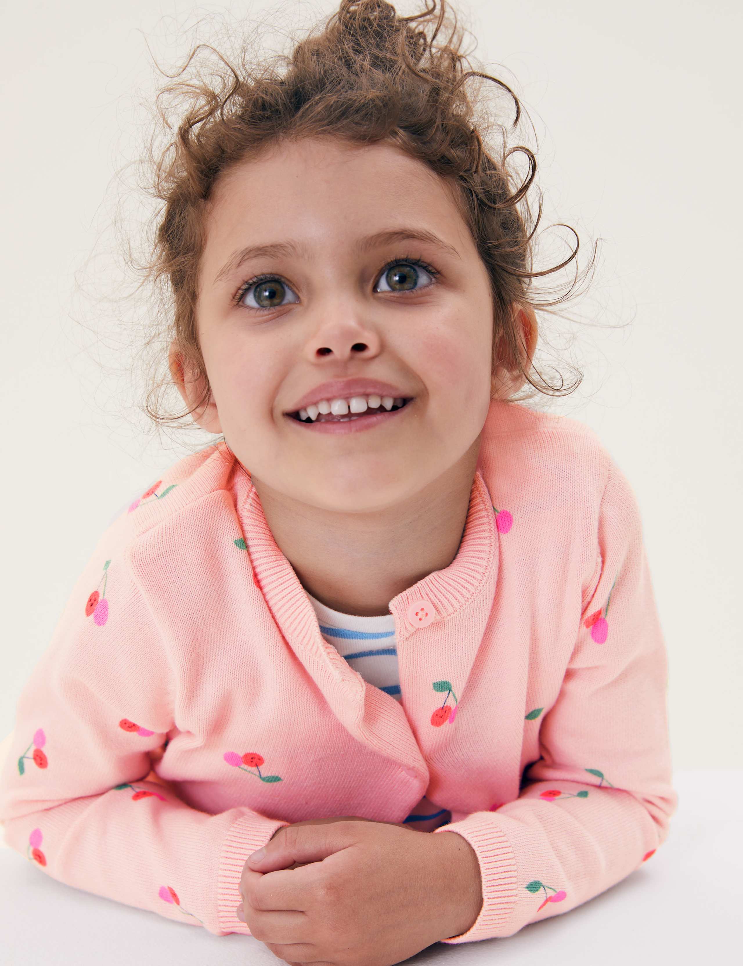 Pure Cotton Cherry Print Cardigan (2-7 Yrs) 3 of 4