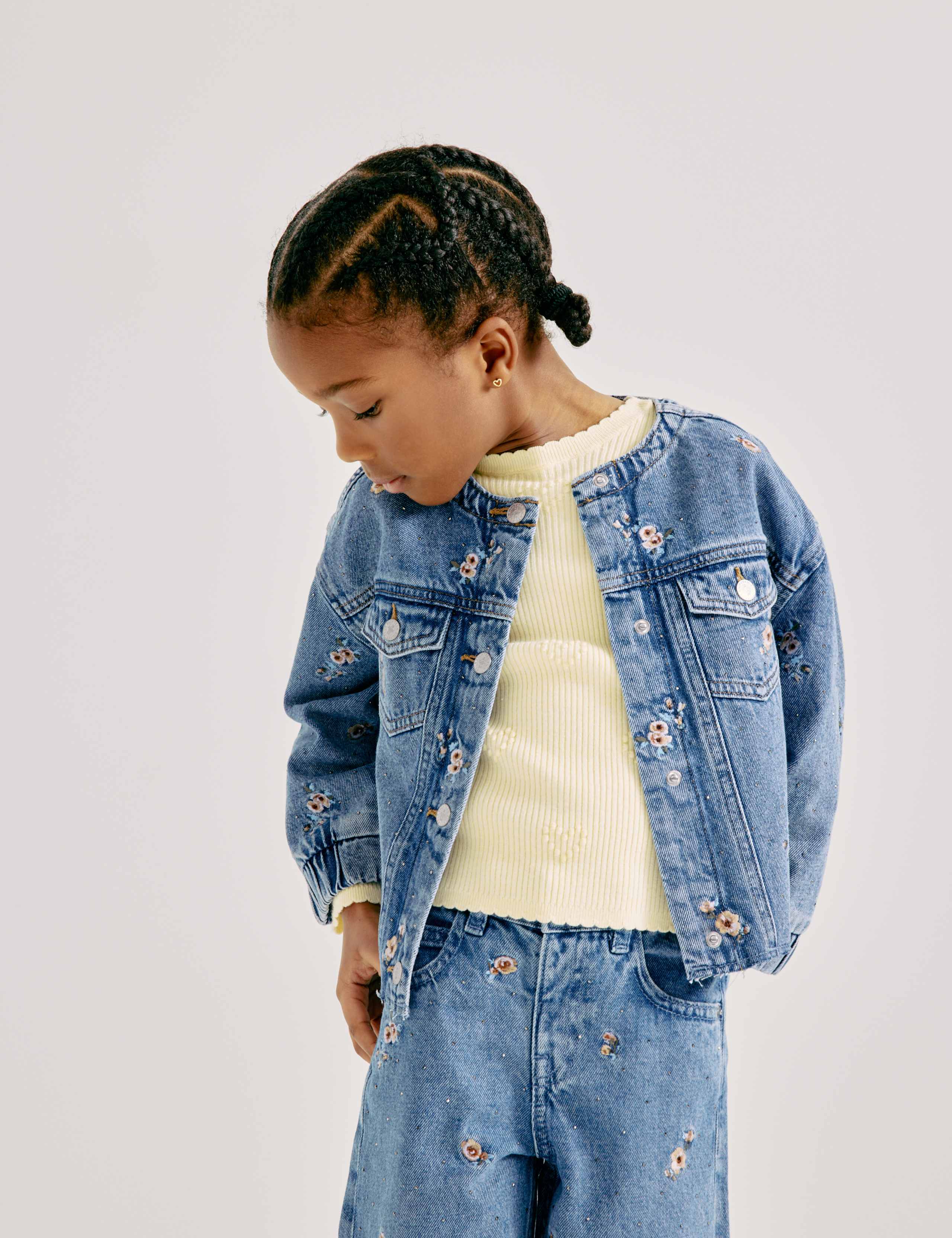 Floral Embroidered Denim Shacket (2-10 Years) 3 of 9