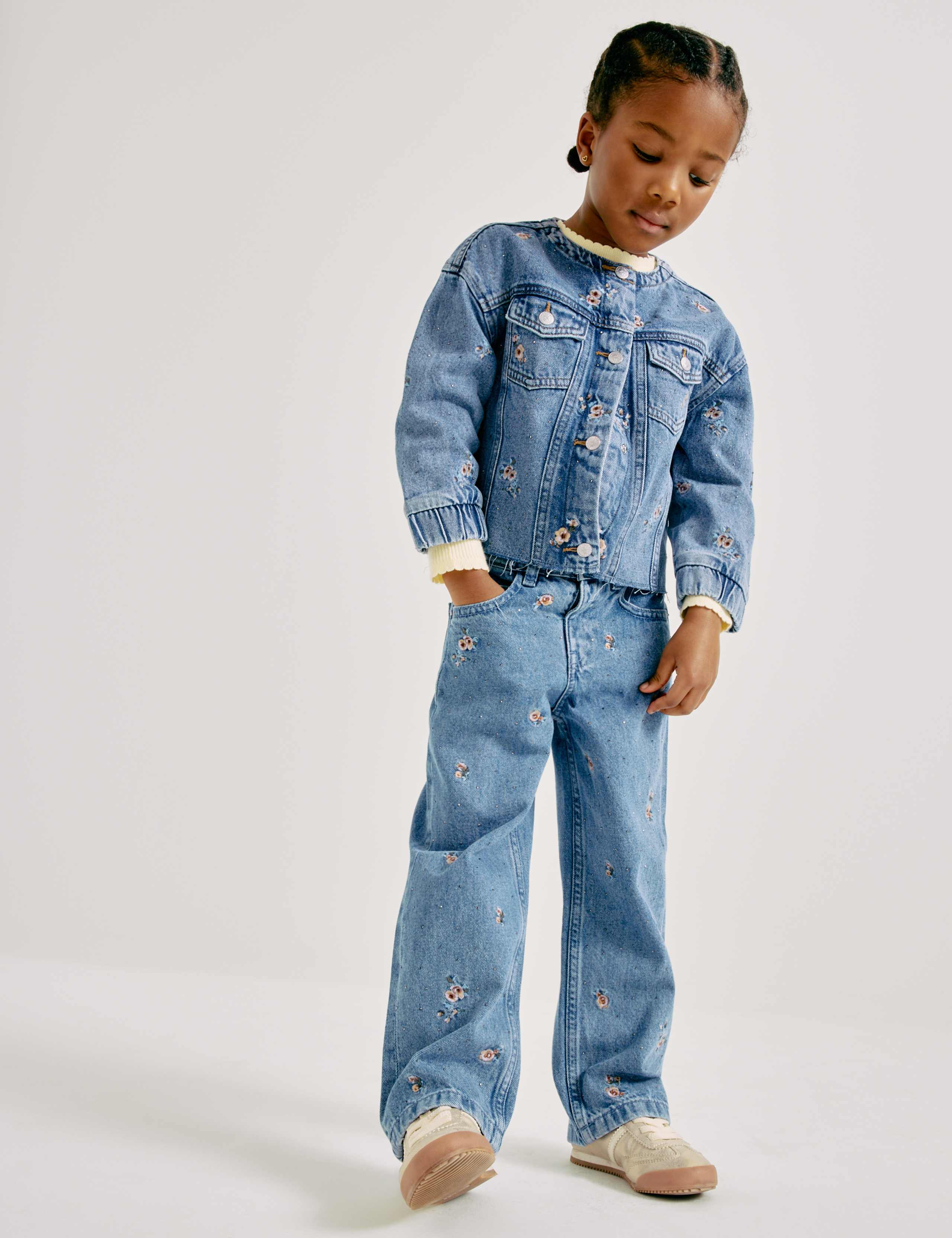 Floral Embroidered Denim Shacket (2-10 Years) 4 of 9