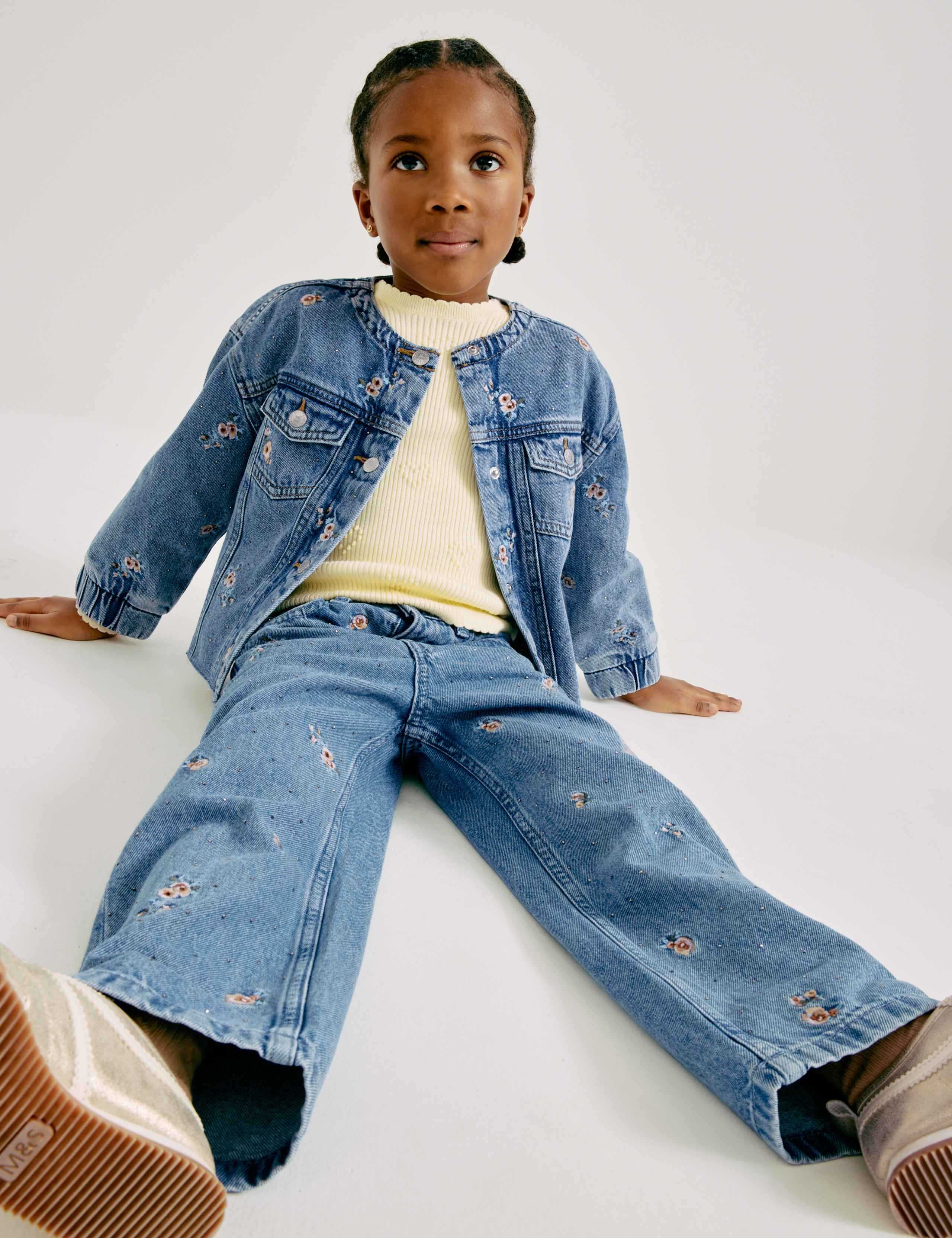 Floral Embroidered Denim Shacket (2-10 Years) 6 of 9